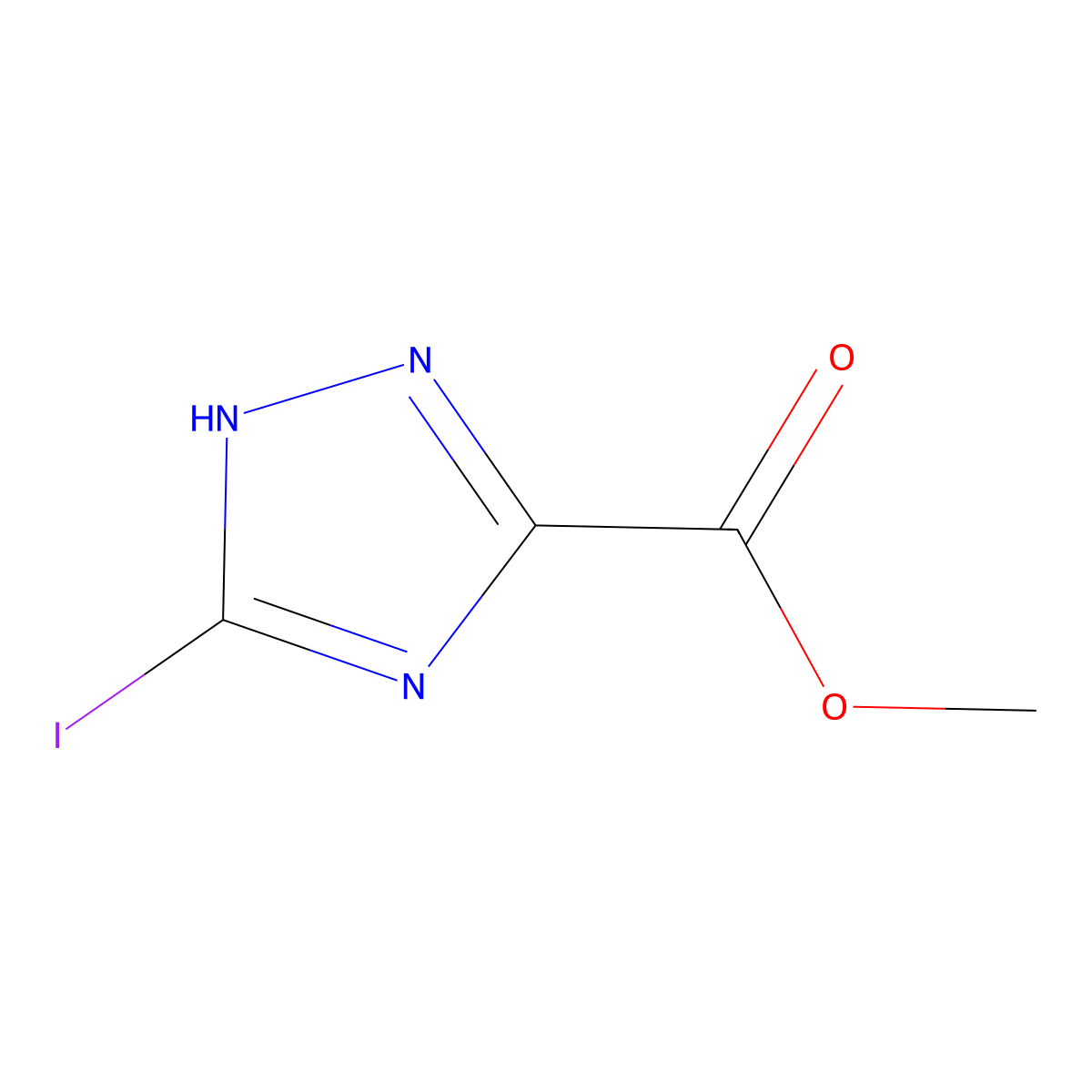 methyl 3-iodo-1H-1,2,4-triazole-5-carboxylate molecular structure, CAS 1823887-64-4