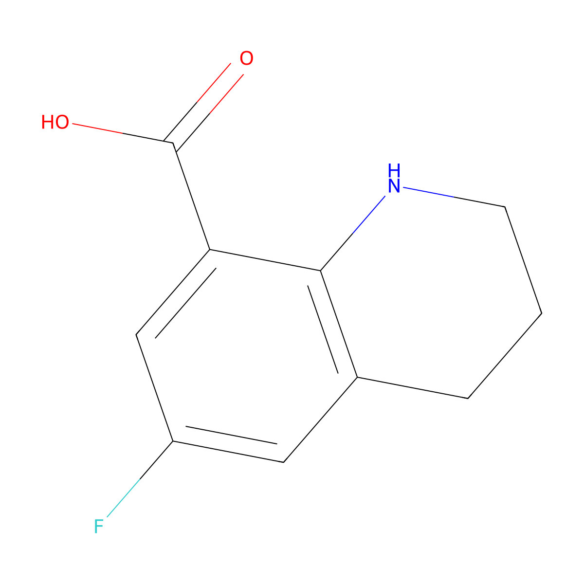 6-Fluoro-1,2,3,4-tetrahydroquinoline-8-carboxylic acid molecular structure, CAS 1823888-00-1