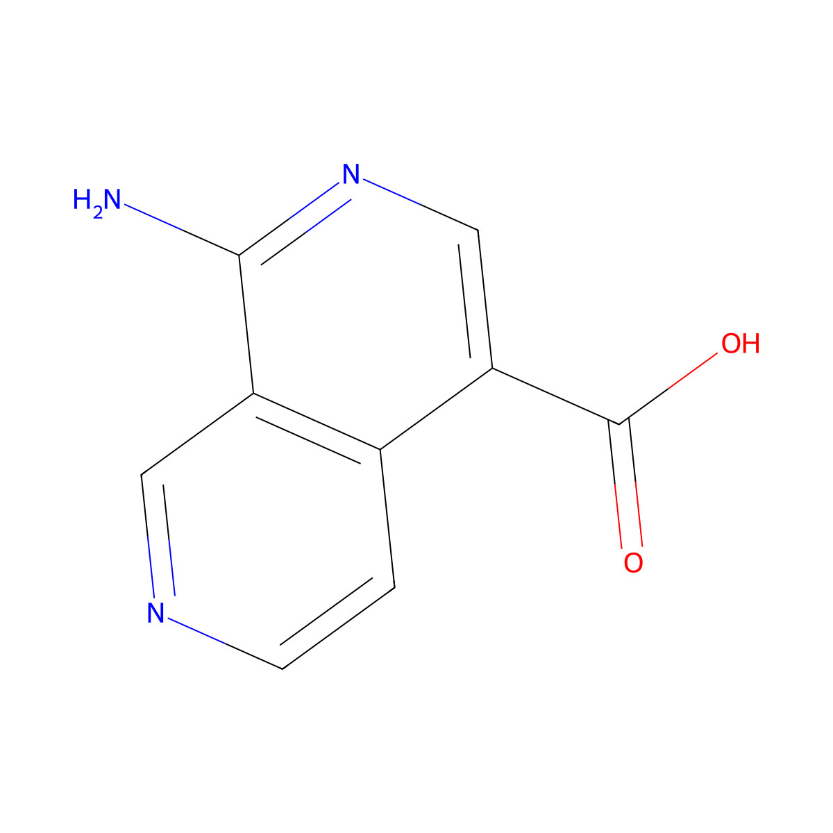 1-Amino-2,7-naphthyridine-4-carboxylic acid molecular structure, CAS 1823888-16-9