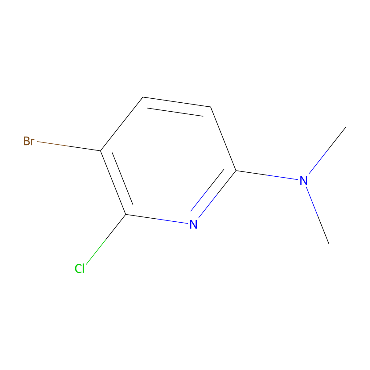 5-Bromo-6-chloro-N,N-dimethylpyridin-2-amine molecular structure, CAS 1823889-07-1