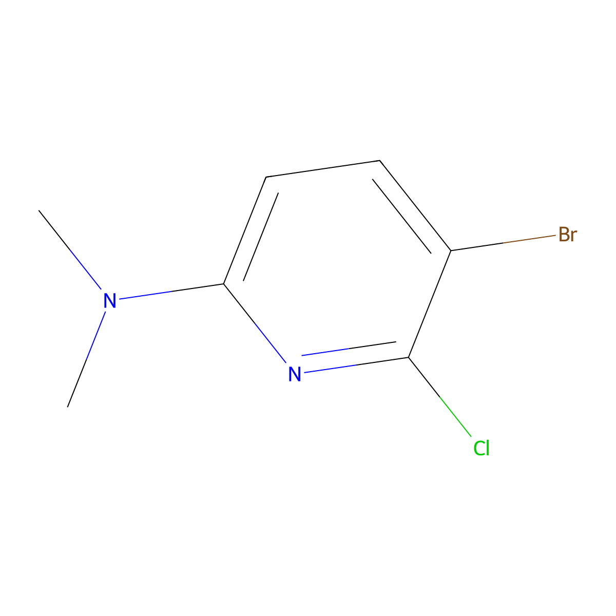 5-Bromo-6-chloro-N,N-dimethylpyridin-2-amine molecular structure, CAS 1823889-07-1