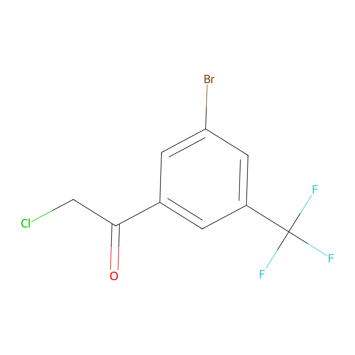 1-[3-Bromo-5-(trifluoromethyl)phenyl]-2-chloroethanone molecular structure, CAS 1823890-01-2