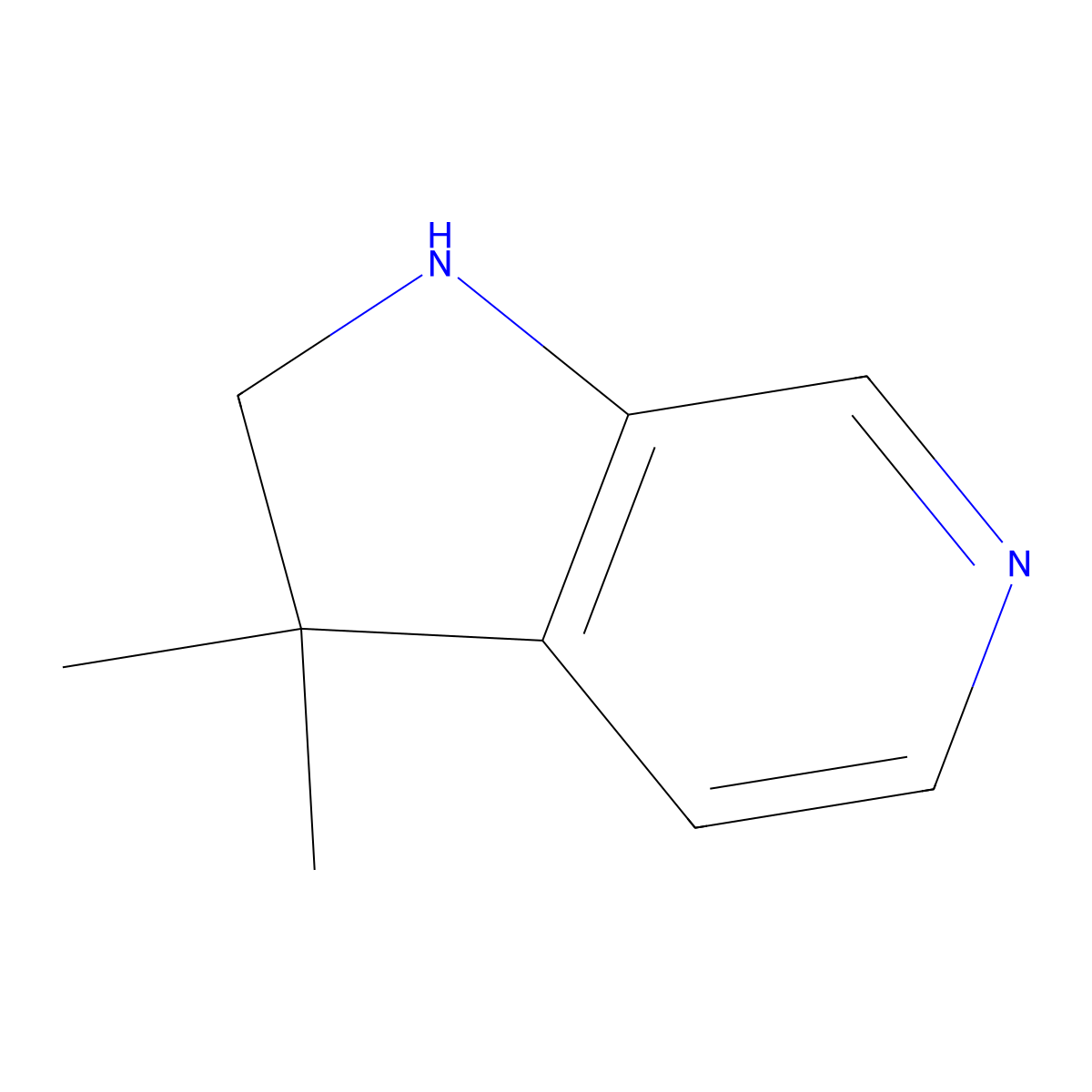 3,3-dimethyl-1H,2H,3H-pyrrolo(2,3-c)pyridine molecular structure, CAS 1823891-04-8