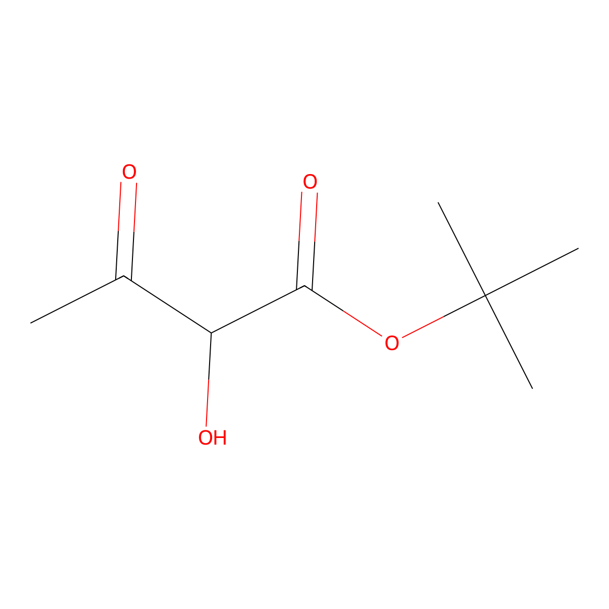 Tert-butyl 2-hydroxy-3-oxobutanoate molecular structure, CAS 1823891-07-1