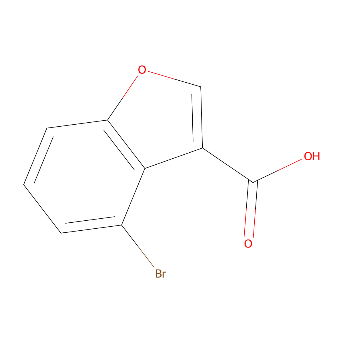 4-Bromo-1-benzofuran-3-carboxylic acid molecular structure, CAS 1823891-85-5