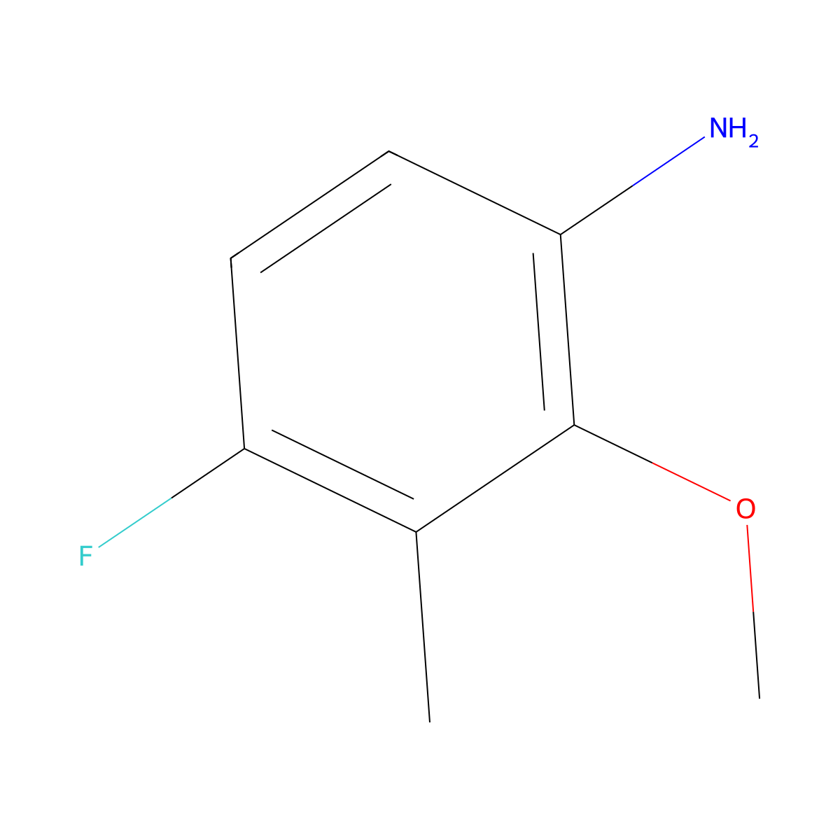 4-Fluoro-2-methoxy-3-methylaniline molecular structure, CAS 1823892-04-1