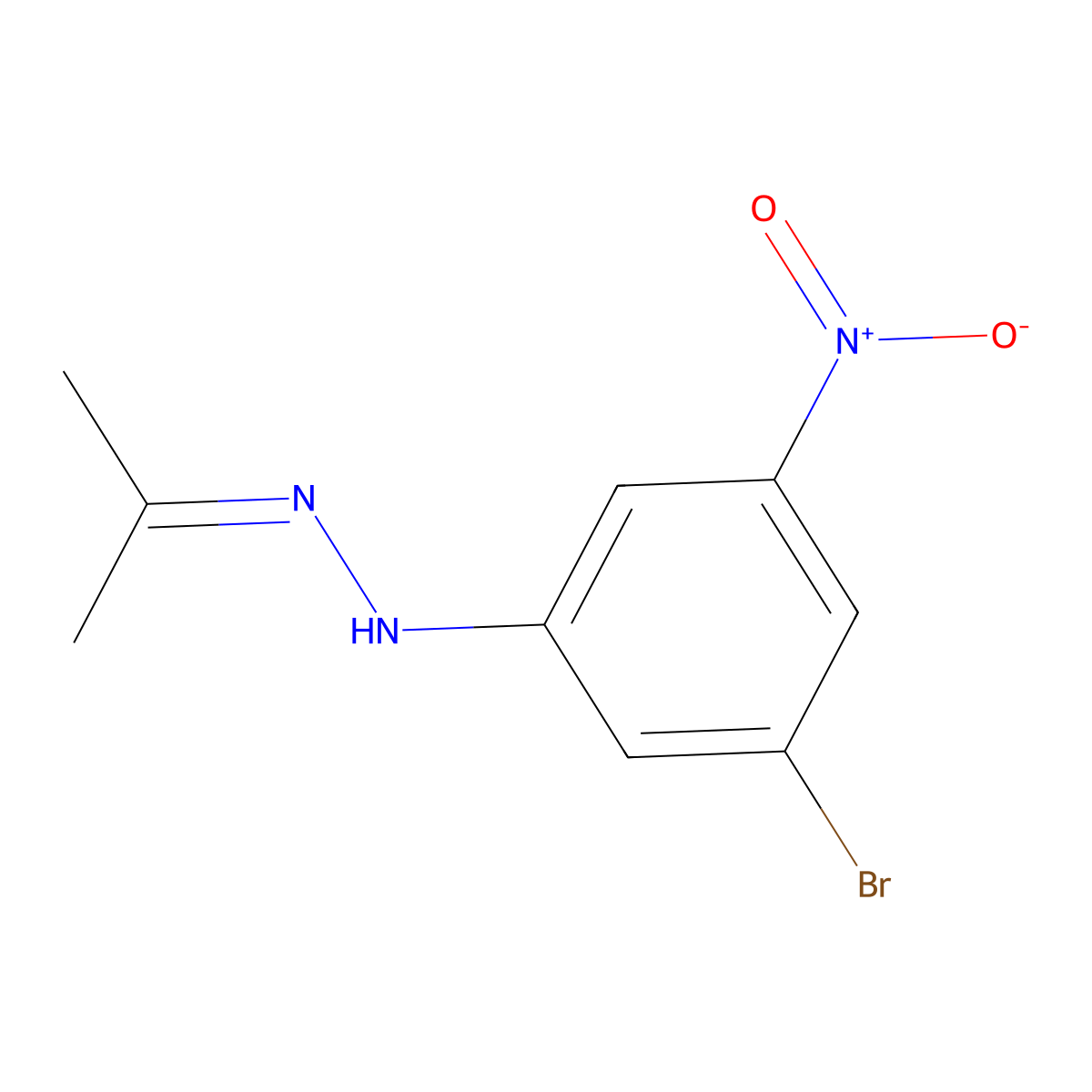 1-(3-Bromo-5-nitrophenyl)-2-(propan-2-ylidene)hydrazine molecular structure, CAS 1823892-71-2