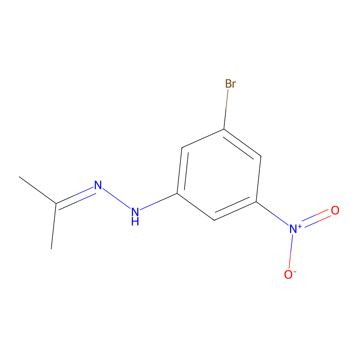 1-(3-Bromo-5-nitrophenyl)-2-(propan-2-ylidene)hydrazine molecular structure, CAS 1823892-71-2