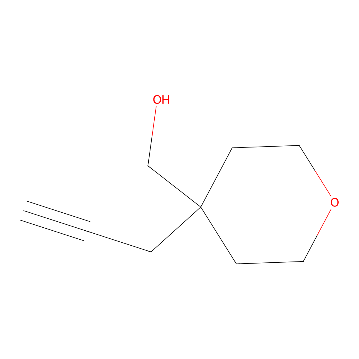 [4-(Prop-2-yn-1-yl)oxan-4-yl]methanol molecular structure, CAS 1823892-89-2