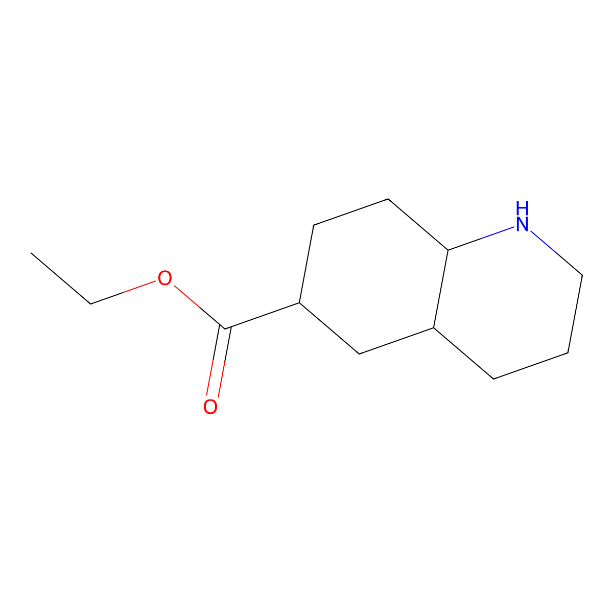 Ethyl decahydroquinoline-6-carboxylate molecular structure, CAS 1823893-06-6