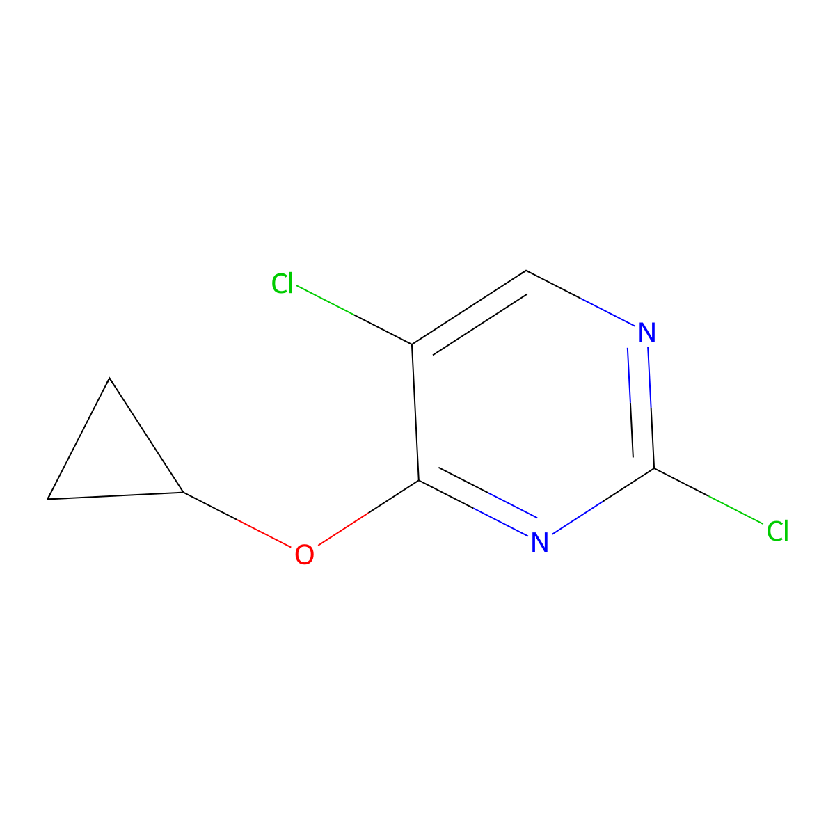 2,5-Dichloro-4-cyclopropoxypyrimidine molecular structure, CAS 1823893-30-6