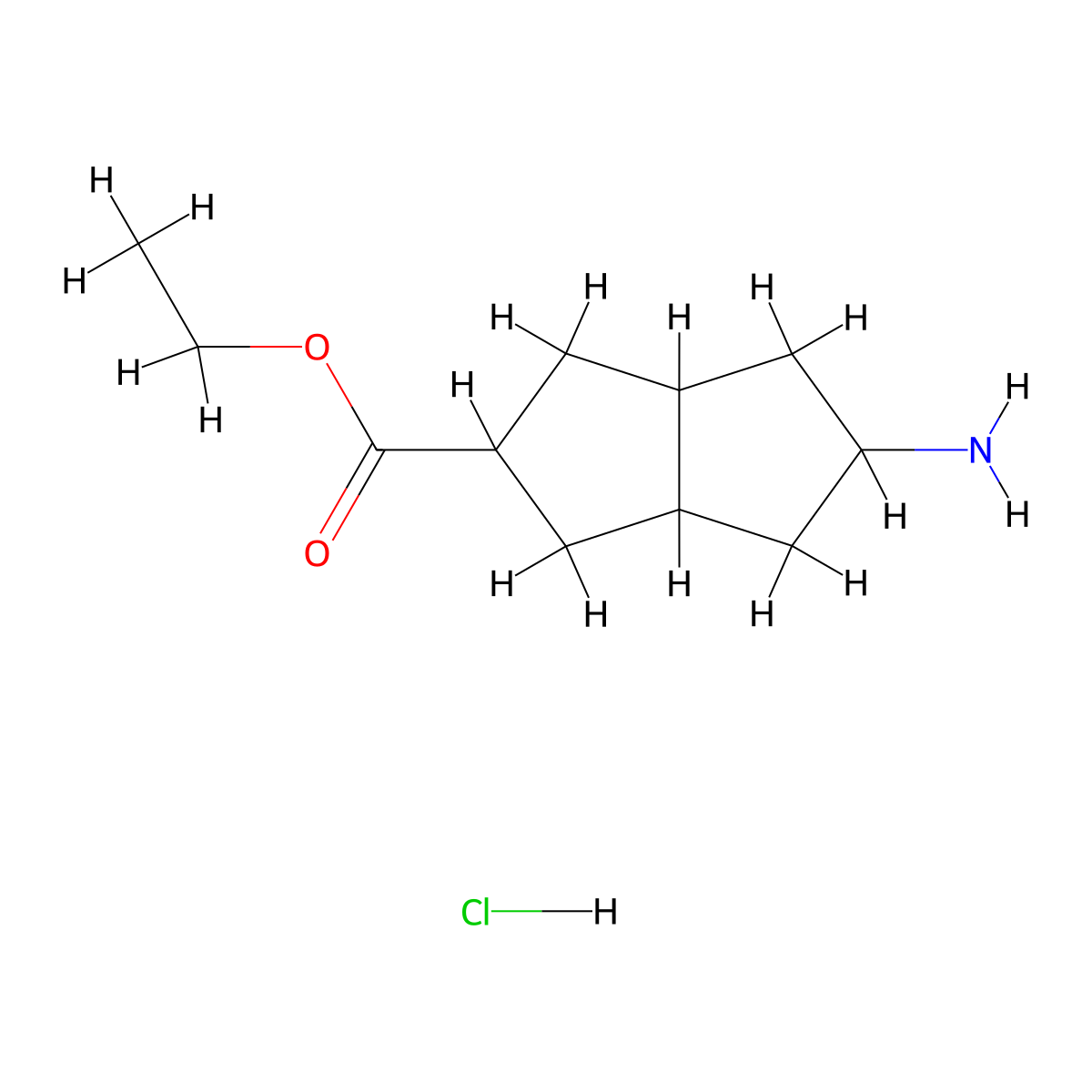Ethyl 5-aminooctahydropentalene-2-carboxylate hydrochloride molecular structure, CAS 1823893-35-1
