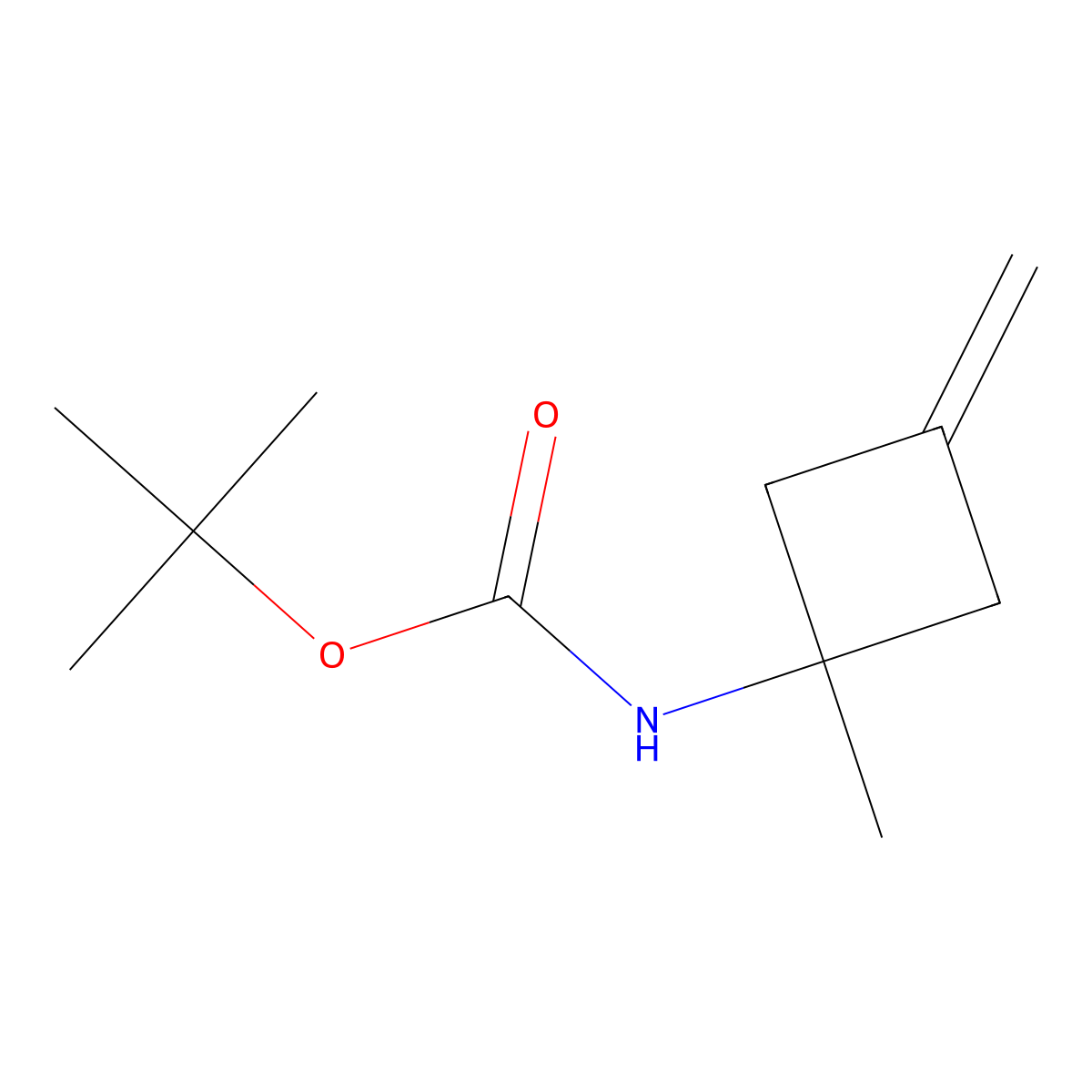 tert-butyl N-(1-methyl-3-methylidenecyclobutyl)carbamate molecular structure, CAS 1823893-38-4