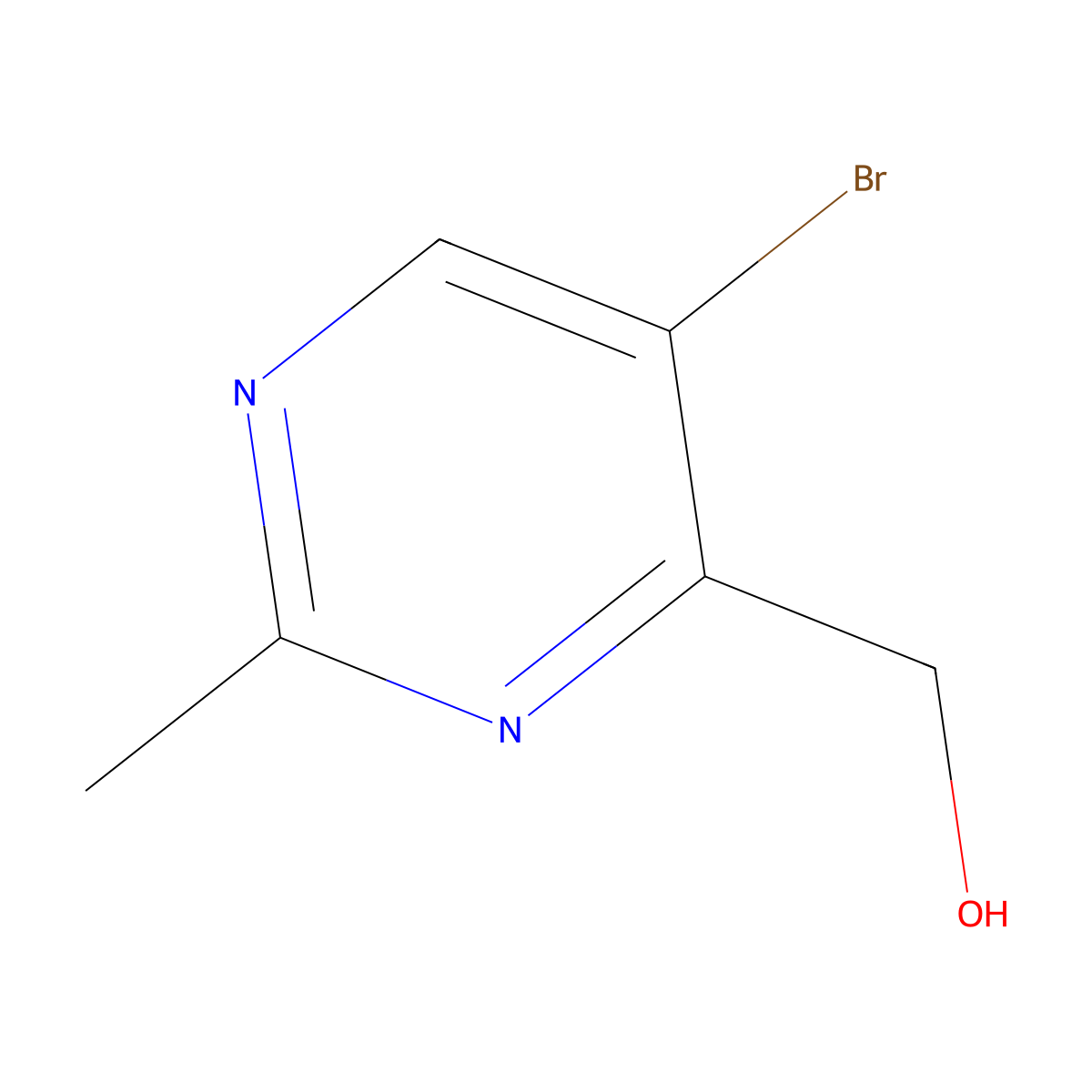 (5-Bromo-2-methylpyrimidin-4-yl)methanol molecular structure, CAS 1823893-86-2