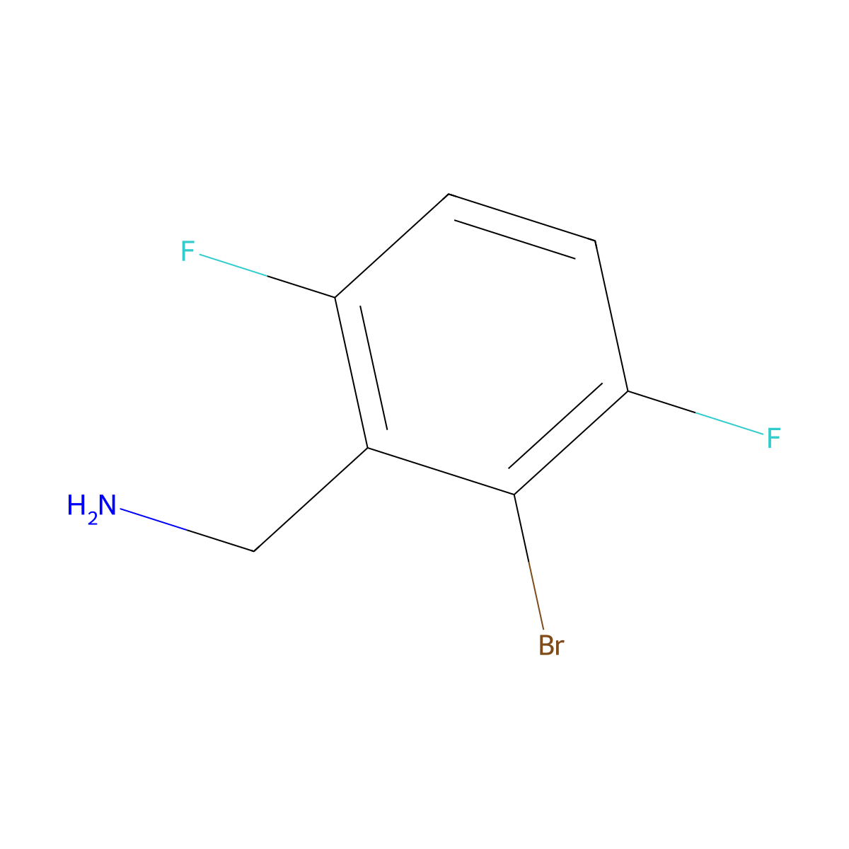 (2-Bromo-3,6-difluorophenyl)methanamine molecular structure, CAS 1823894-30-9