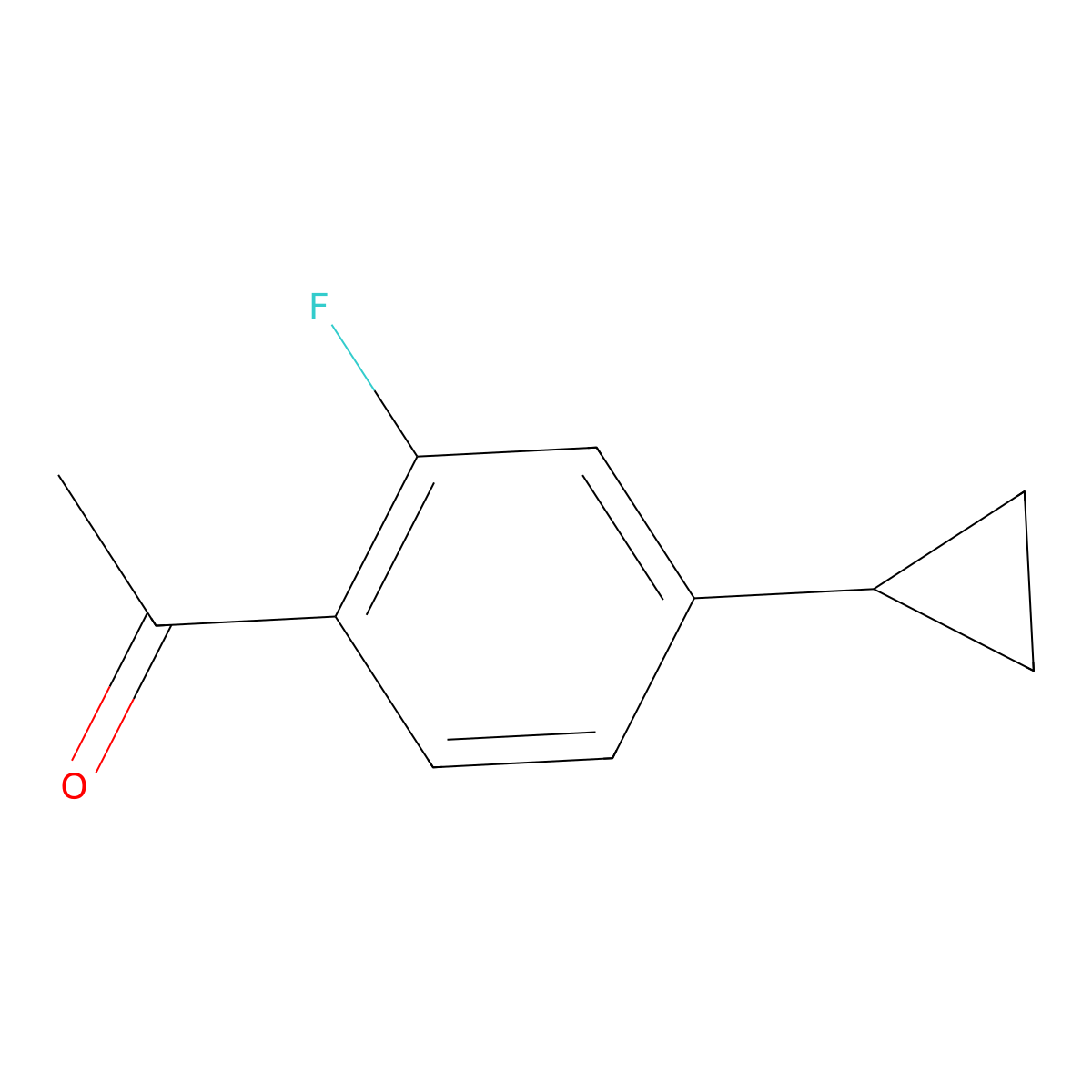 1-(4-Cyclopropyl-2-fluorophenyl)ethanone molecular structure, CAS 1823896-92-9