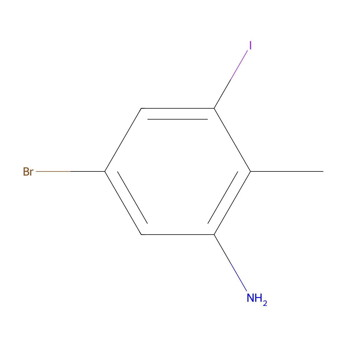 5-Bromo-3-iodo-2-methylaniline molecular structure, CAS 1823897-18-2