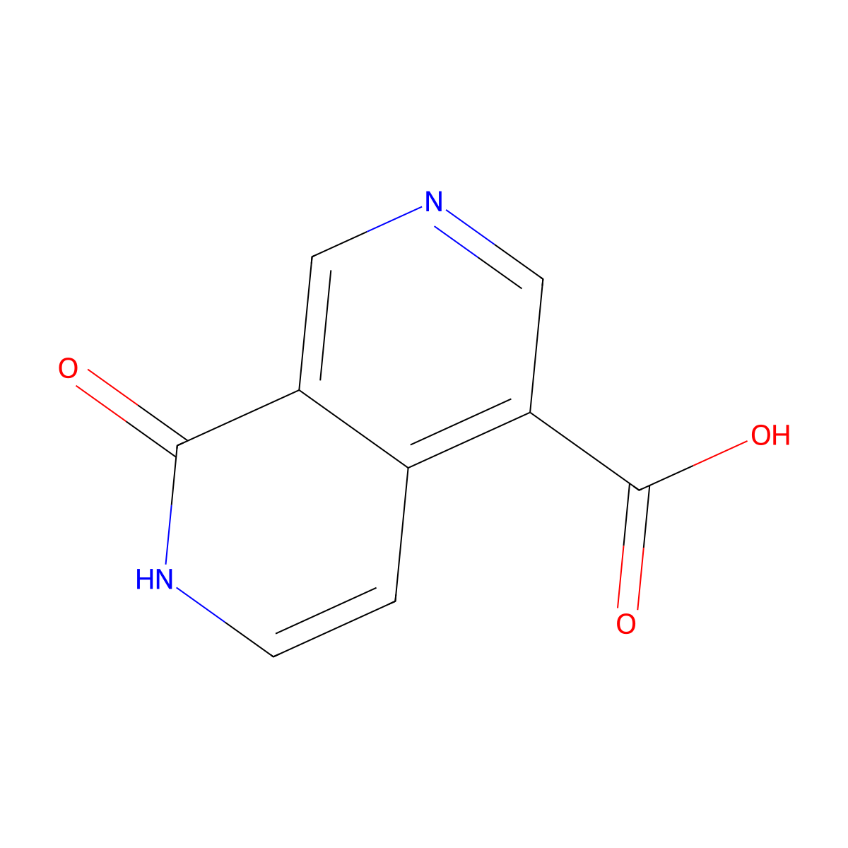 8-Oxo-7,8-dihydro-2,7-naphthyridine-4-carboxylic acid molecular structure, CAS 1823897-23-9