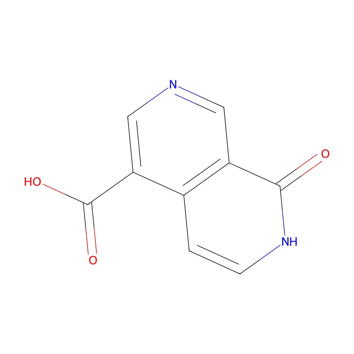 8-Oxo-7,8-dihydro-2,7-naphthyridine-4-carboxylic acid molecular structure, CAS 1823897-23-9