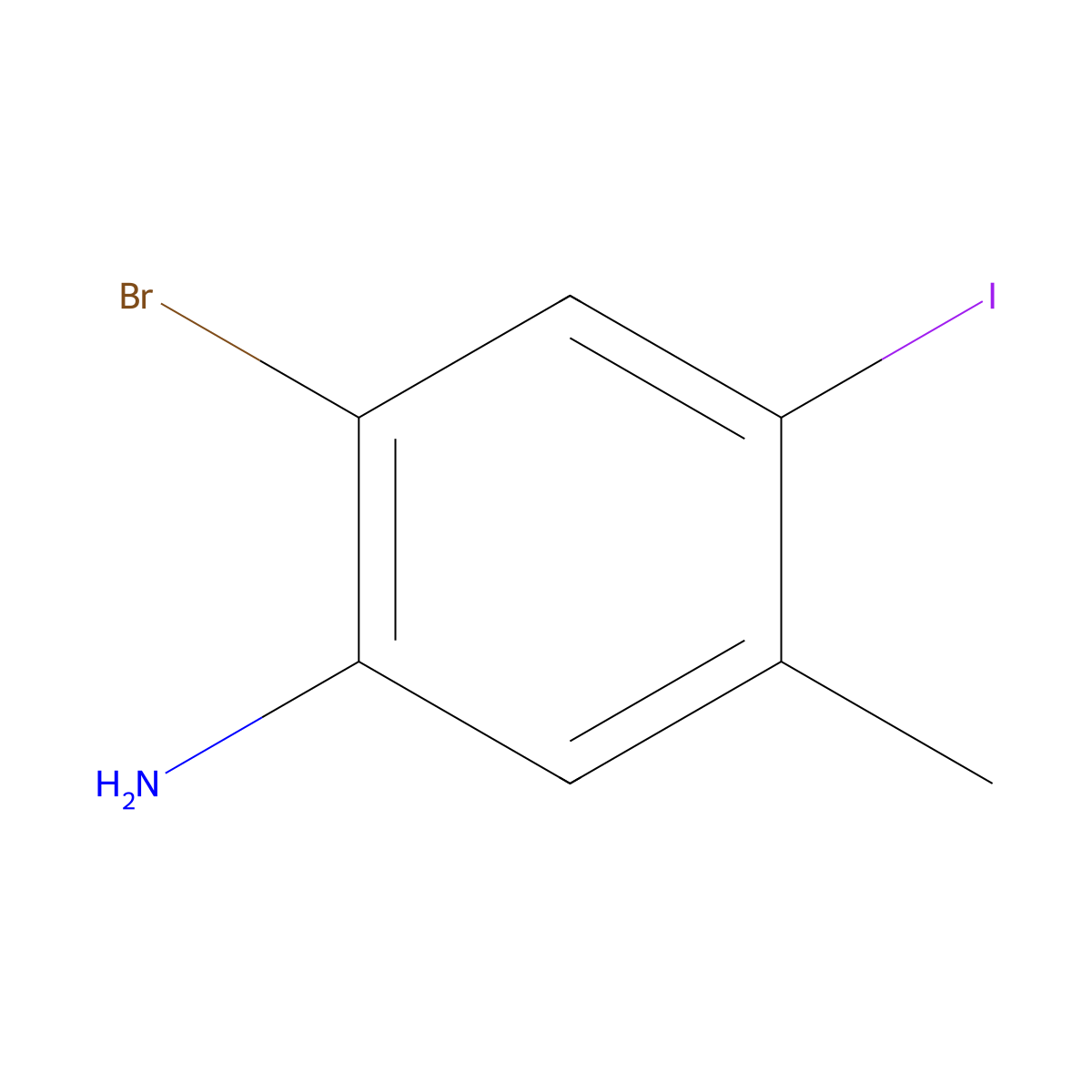 2-Bromo-4-iodo-5-methylaniline molecular structure, CAS 1823897-27-3