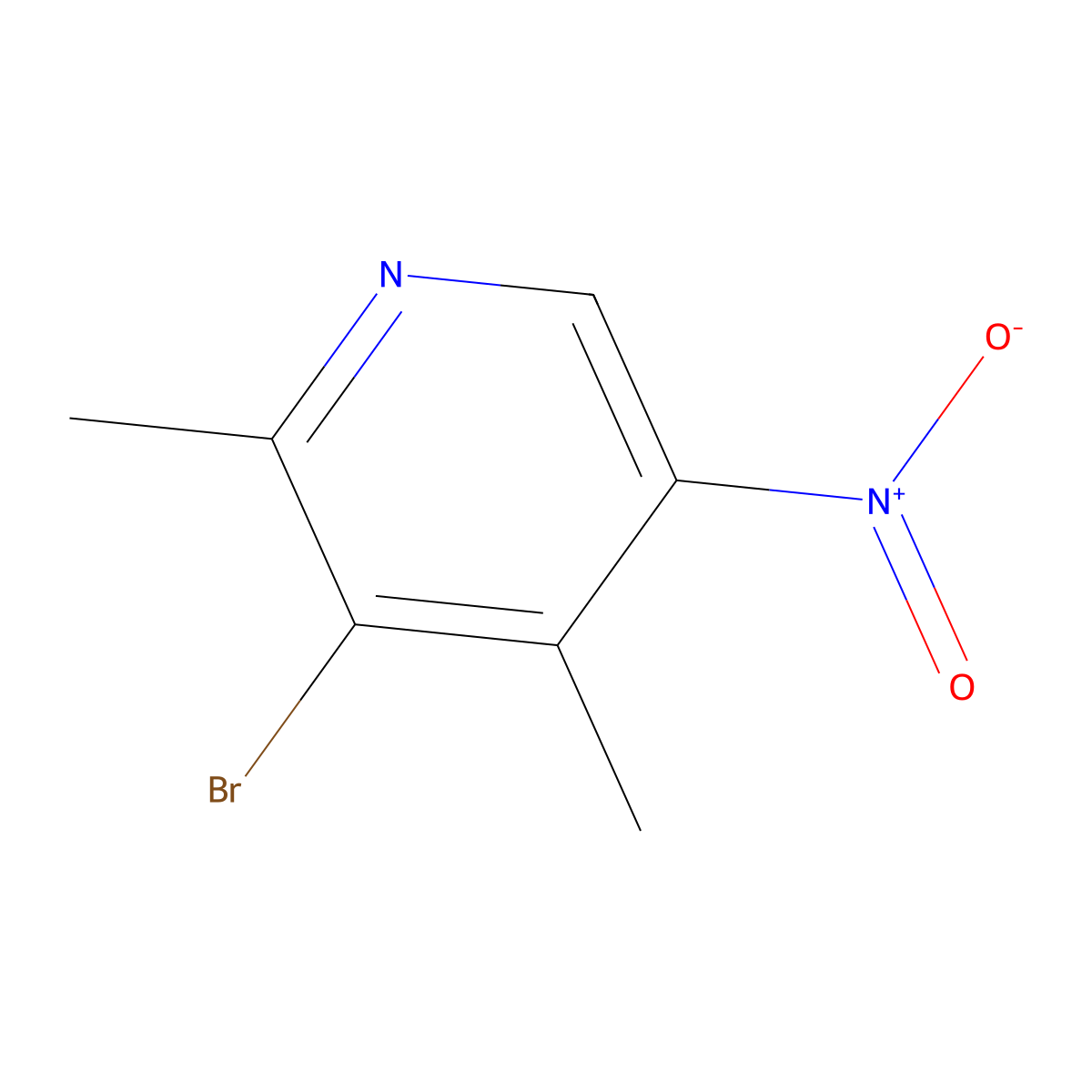 3-Bromo-2,4-dimethyl-5-nitropyridine molecular structure, CAS 1823897-54-6