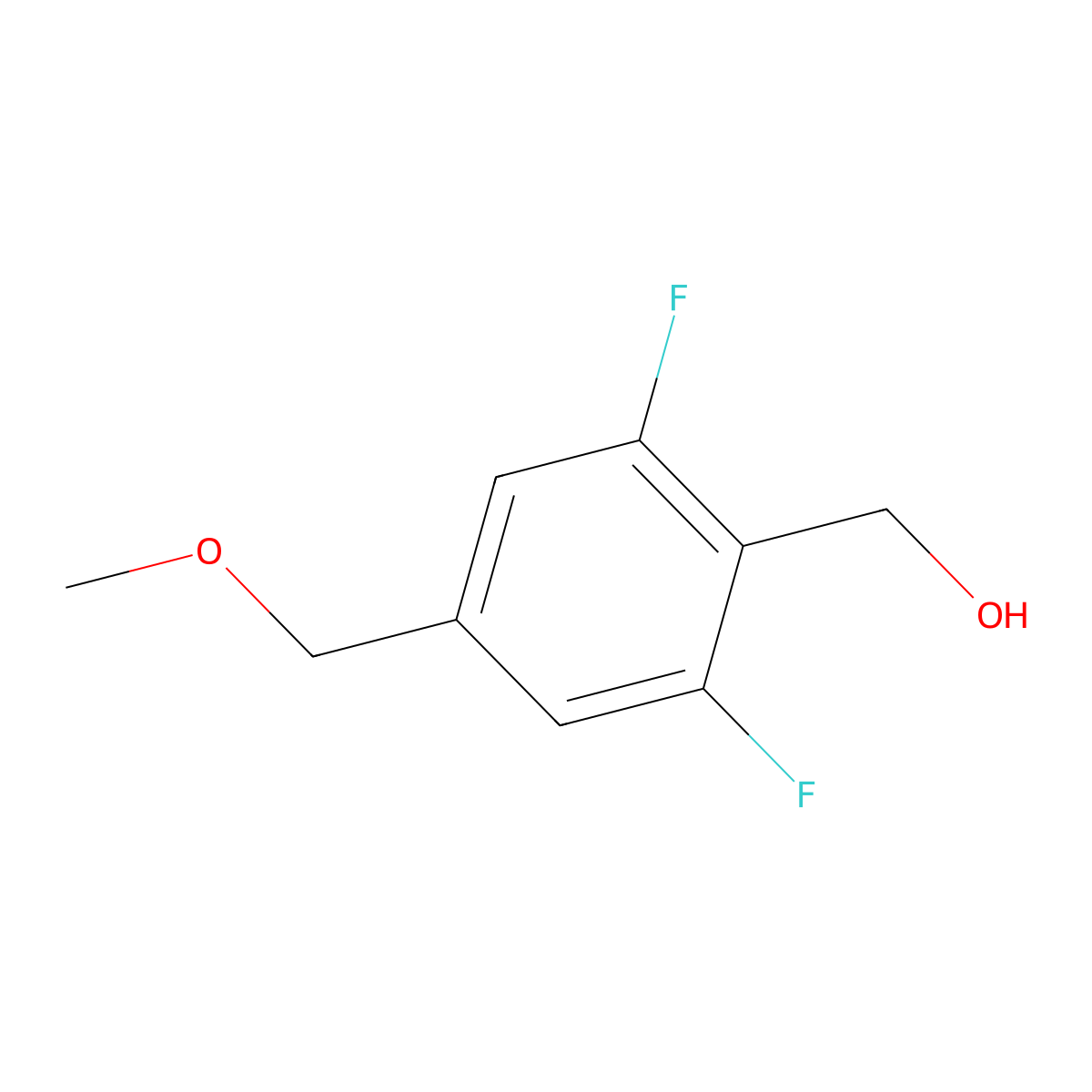 (2,6-Difluoro-4-(methoxymethyl)phenyl)methanol molecular structure, CAS 1823897-56-8
