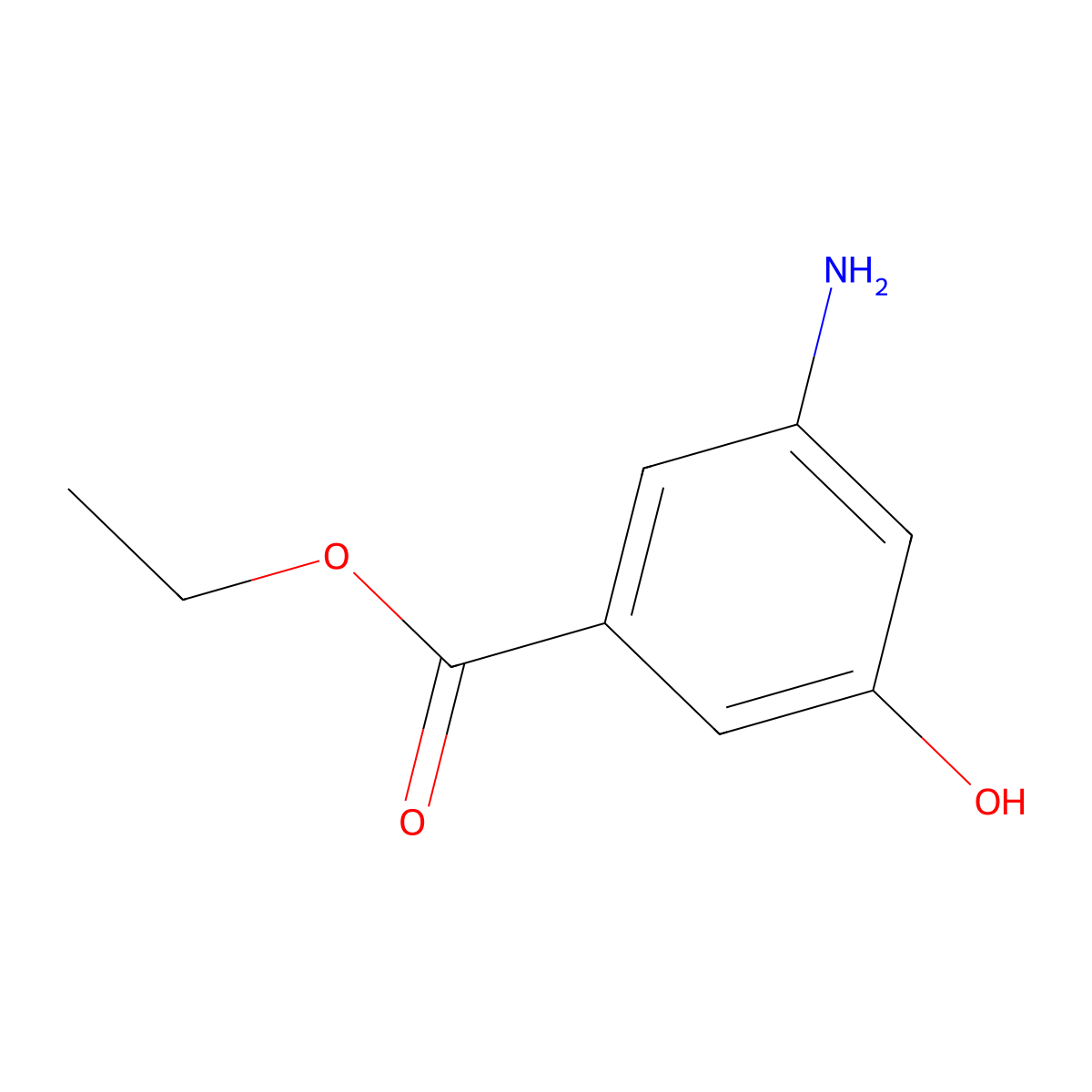 Ethyl 3-amino-5-hydroxybenzoate molecular structure, CAS 1823897-98-8