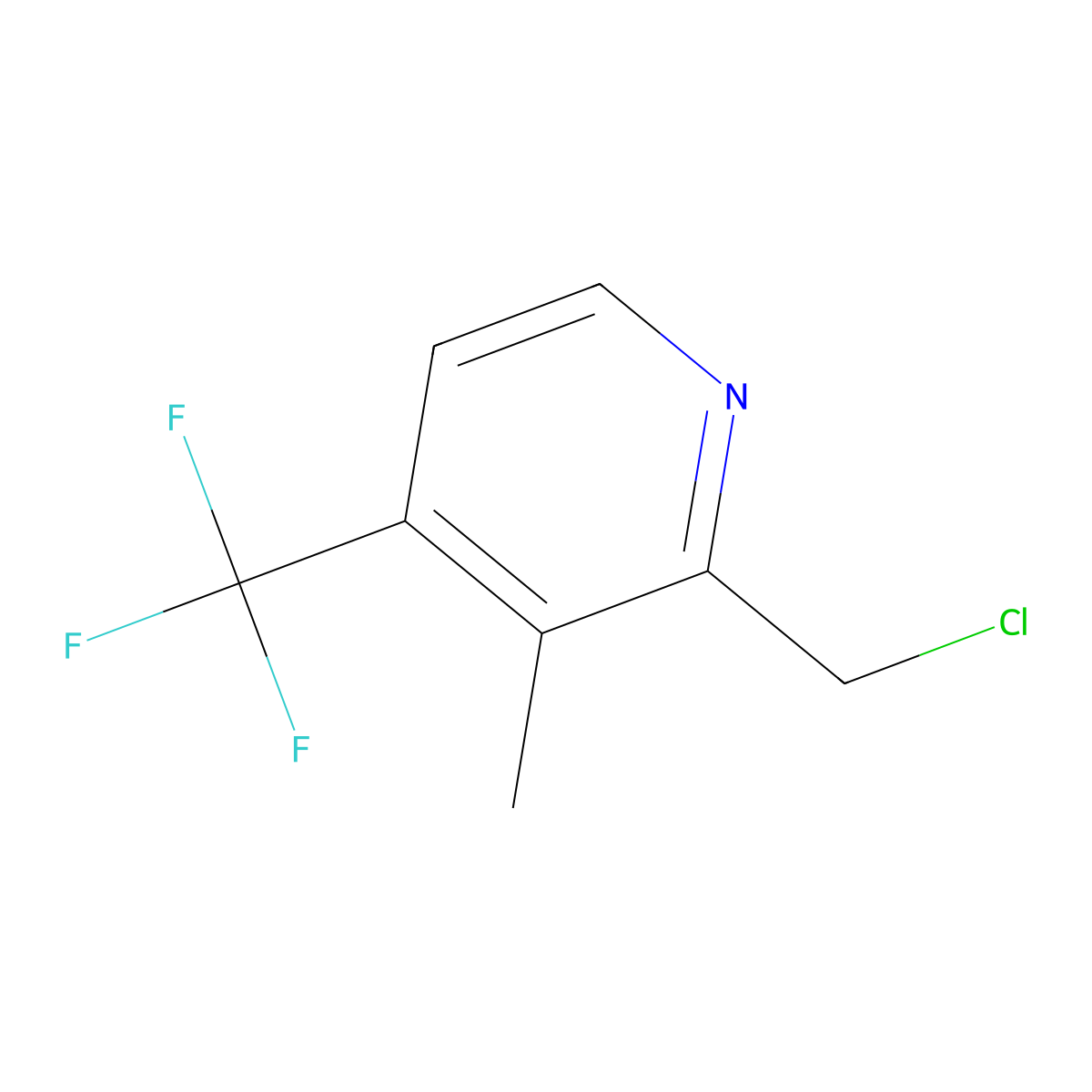2-(Chloromethyl)-3-methyl-4-(trifluoromethyl)pyridine molecular structure, CAS 1823898-38-9