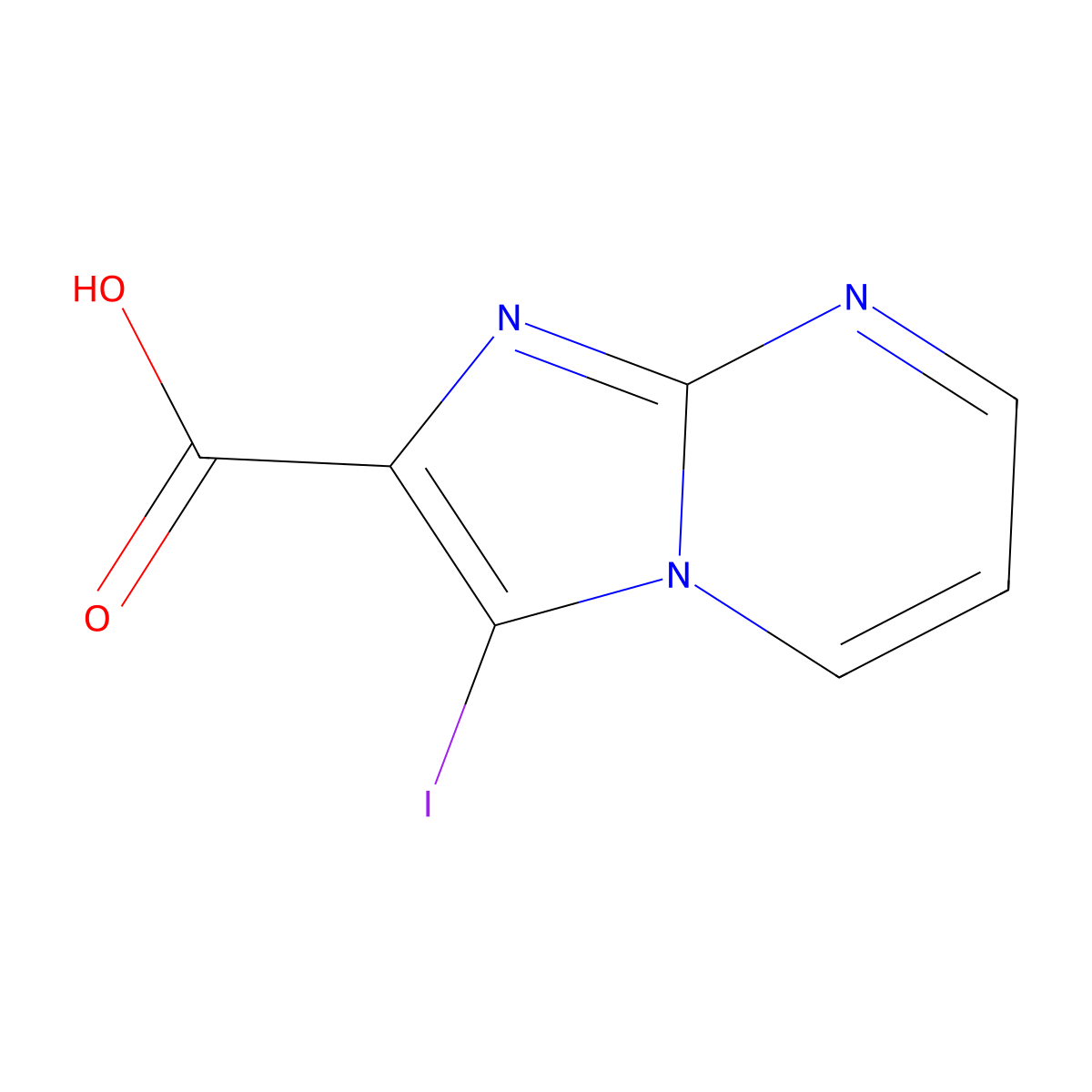 3-Iodoimidazo[1,2-a]pyrimidine-2-carboxylic acid molecular structure, CAS 1823898-58-3