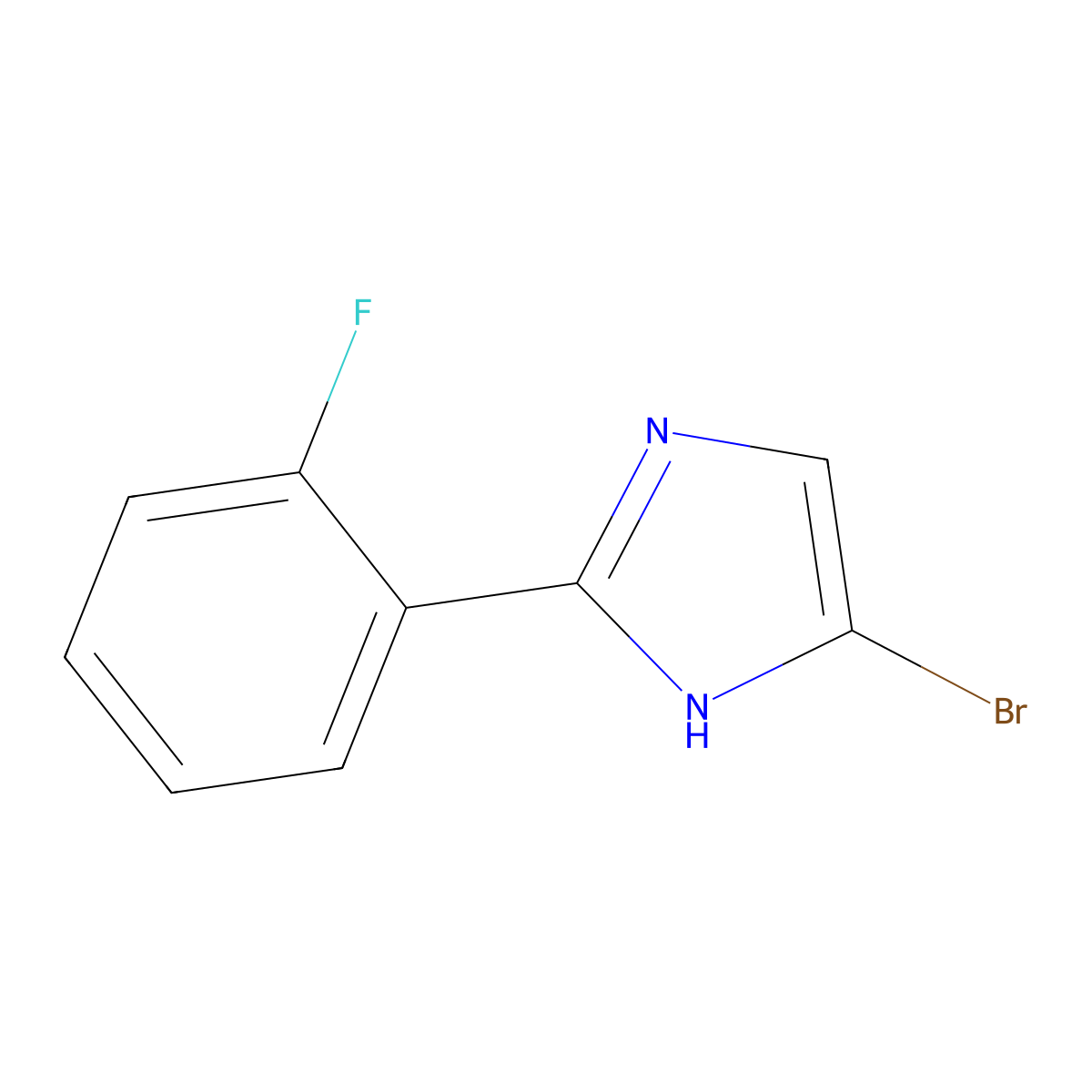4-bromo-2-(2-fluorophenyl)-1H-imidazole molecular structure, CAS 1823898-66-3