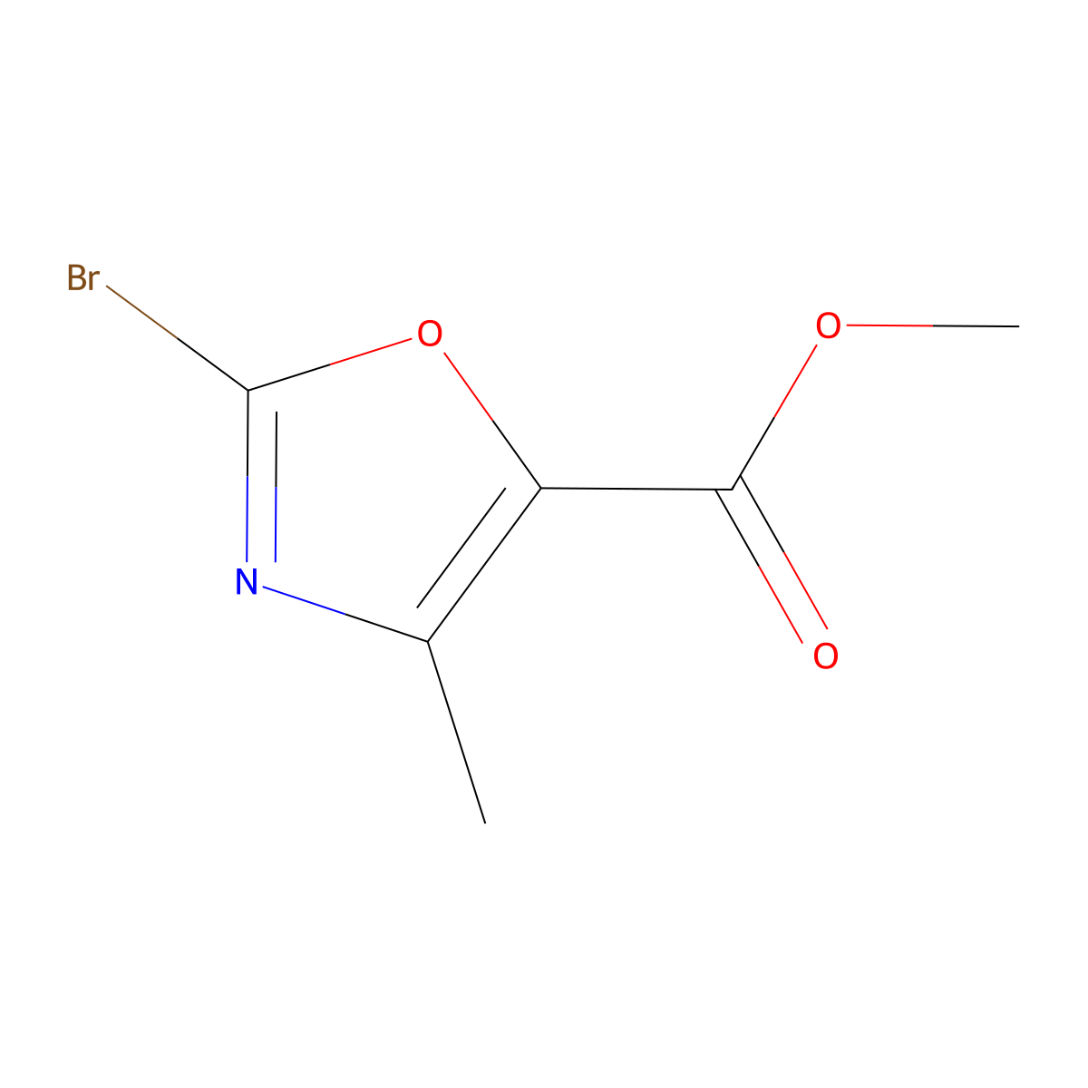 Methyl 2-bromo-4-methyloxazole-5-carboxylate molecular structure, CAS 1823898-69-6