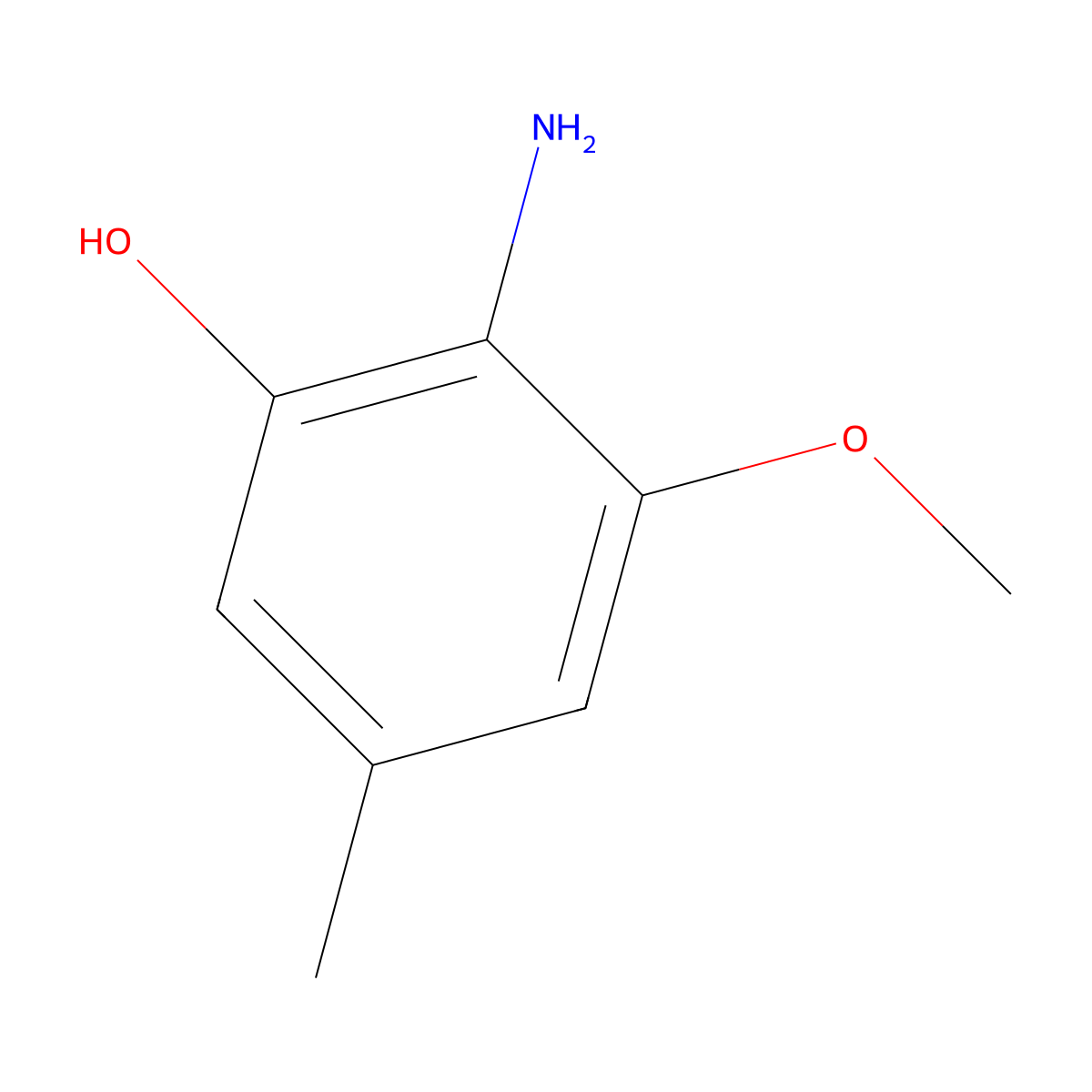 2-Amino-3-methoxy-5-methylphenol molecular structure, CAS 1823898-78-7