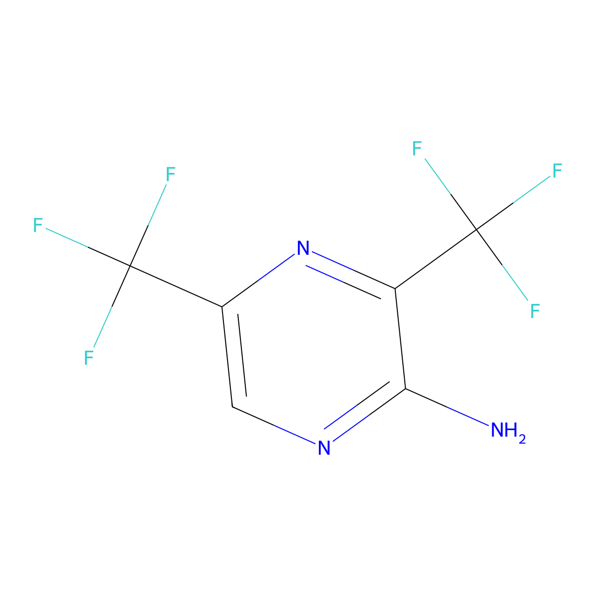 3,5-Bis(trifluoromethyl)pyrazin-2-amine molecular structure, CAS 1823898-82-3