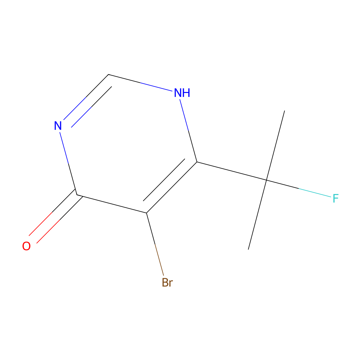 5-bromo-6-(2-fluoropropan-2-yl)-1H-pyrimidin-4-one molecular structure, CAS 1823898-84-5