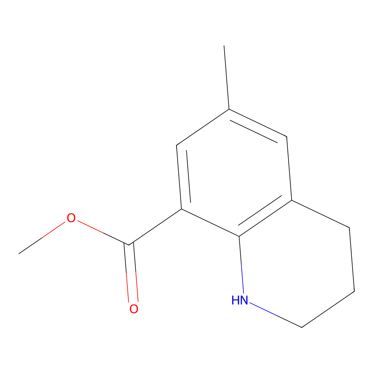 Methyl 6-methyl-1,2,3,4-tetrahydroquinoline-8-carboxylate molecular structure, CAS 1823899-17-7