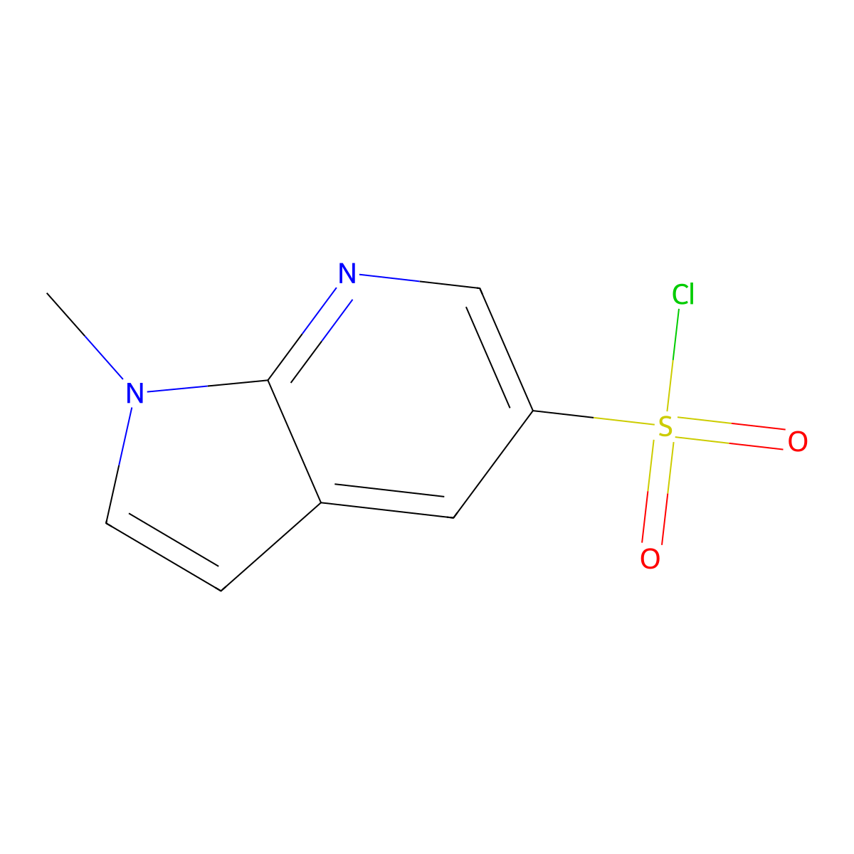 1-methyl-1H-pyrrolo[2,3-b]pyridine-5-sulfonyl chloride molecular structure, CAS 1823899-72-4