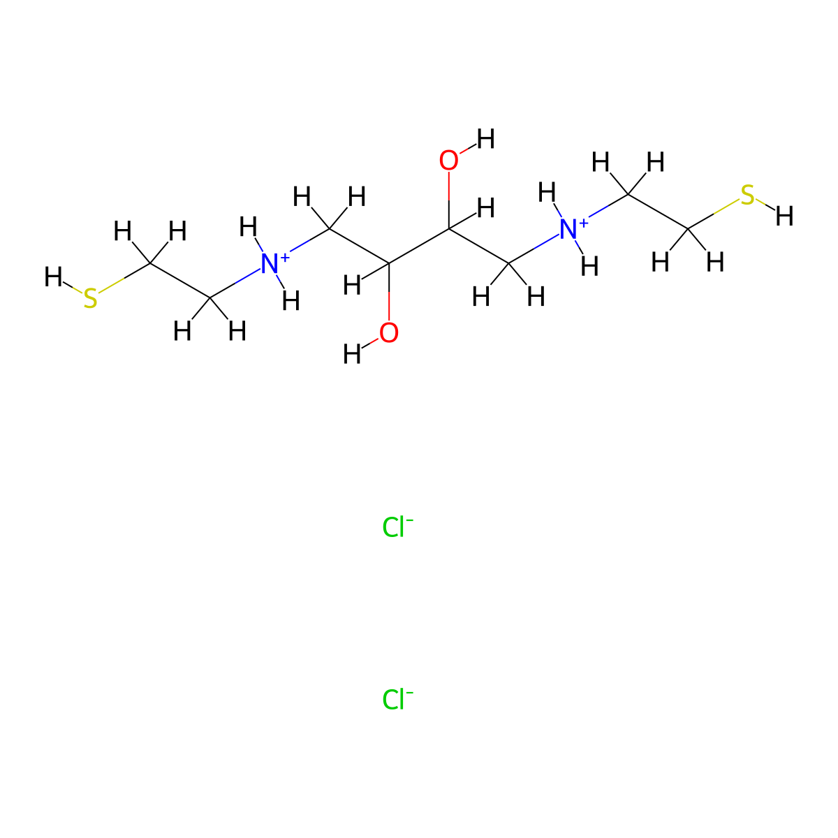2,3-Butanediol, 1,4-bis((2-mercaptoethyl)amino)-, dihydrochloride molecular structure, CAS 18239-81-1
