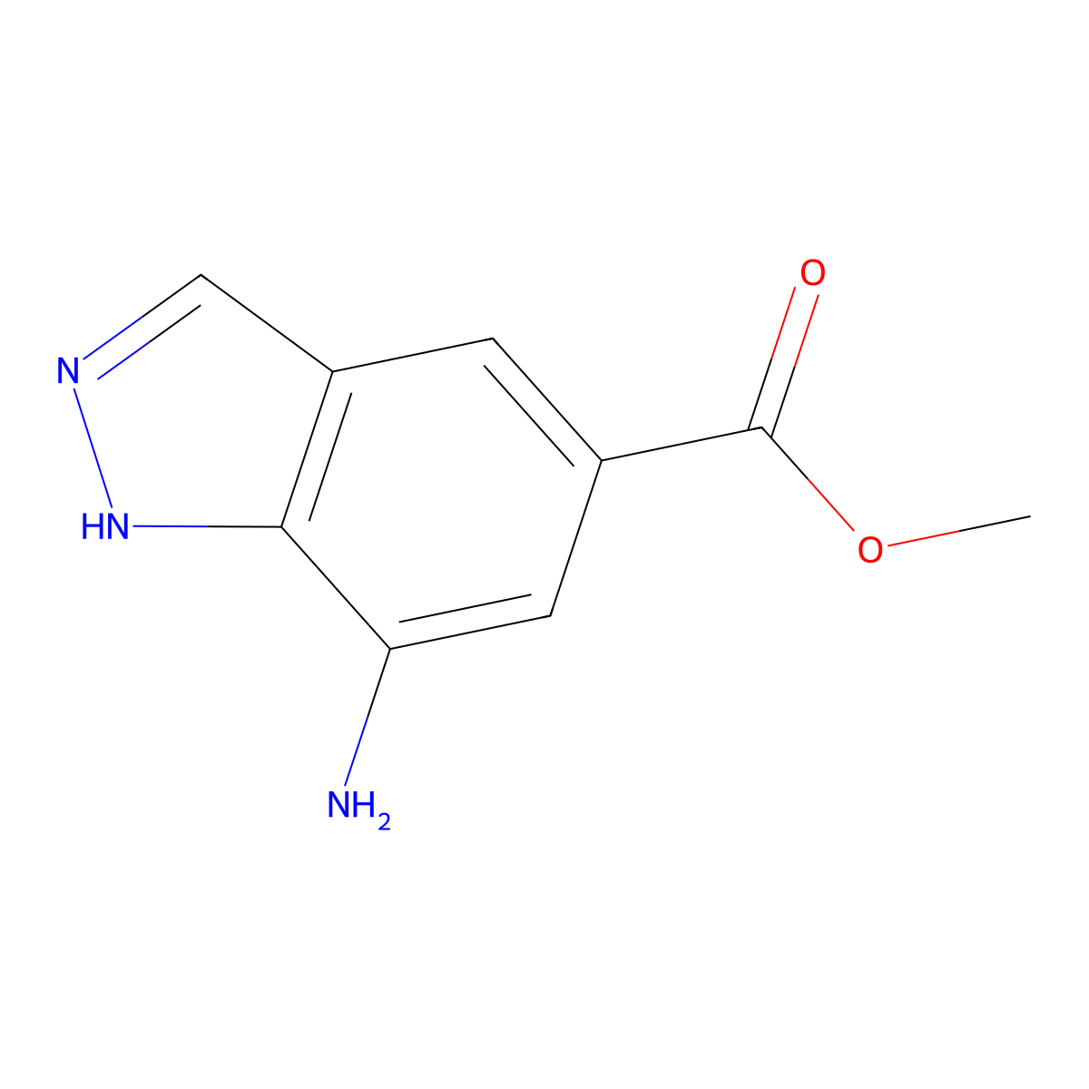 methyl 7-amino-1H-indazole-5-carboxylate molecular structure, CAS 1823900-46-4