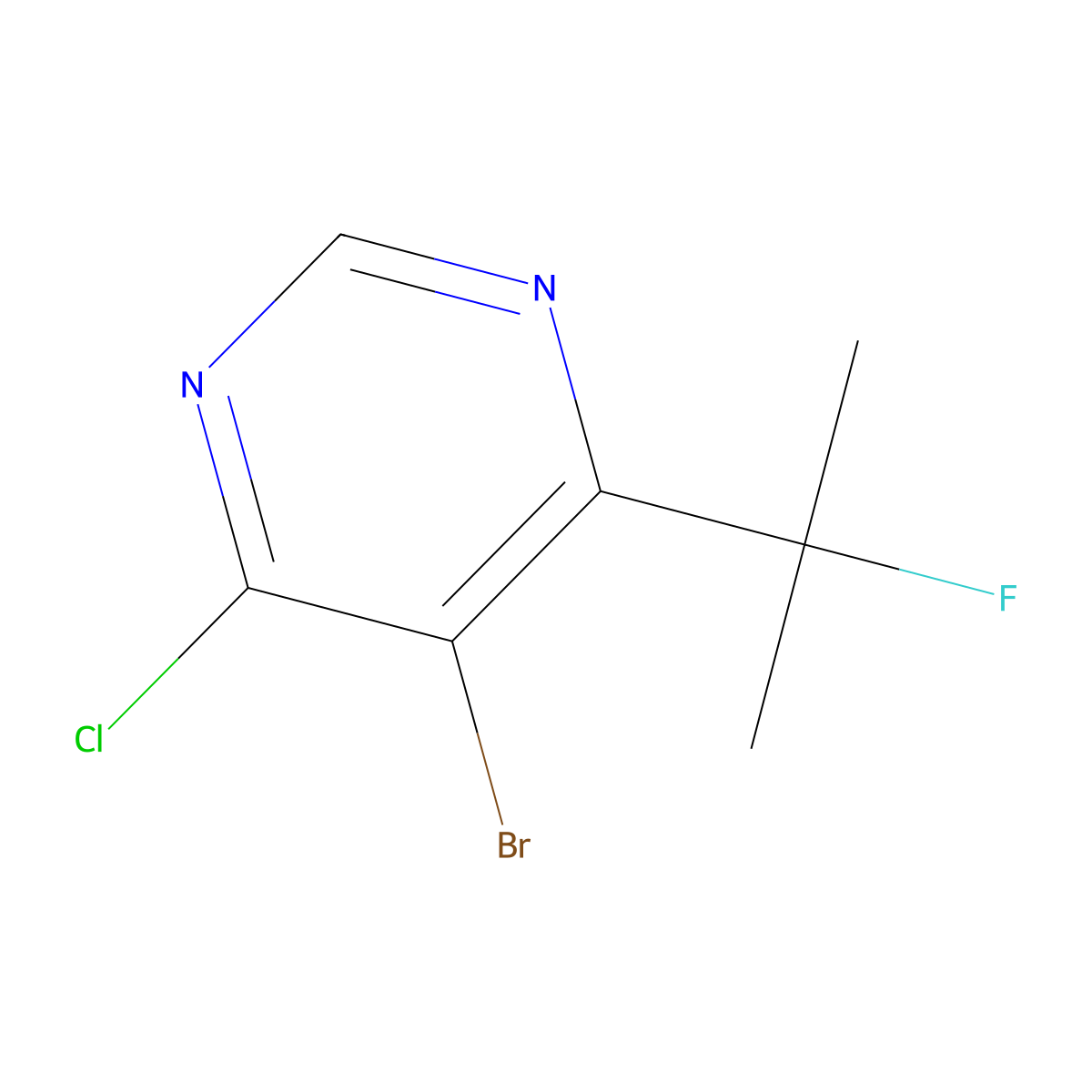 5-Bromo-4-chloro-6-(2-fluoropropan-2-yl)pyrimidine molecular structure, CAS 1823900-57-7
