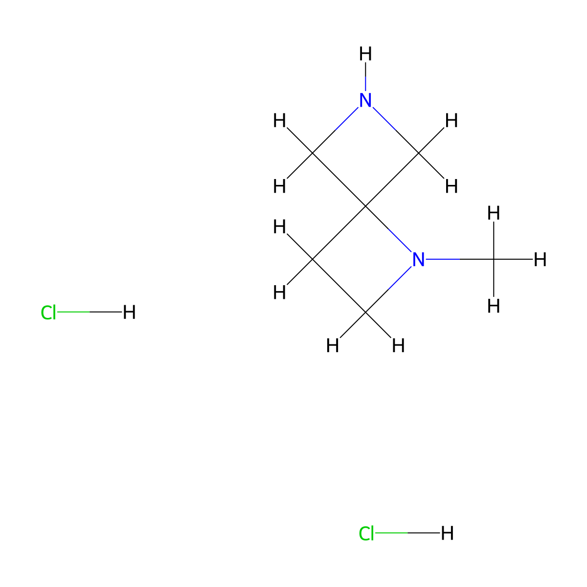 1-Methyl-1,6-diazaspiro[3.3]heptane dihydrochloride molecular structure, CAS 1823902-83-5