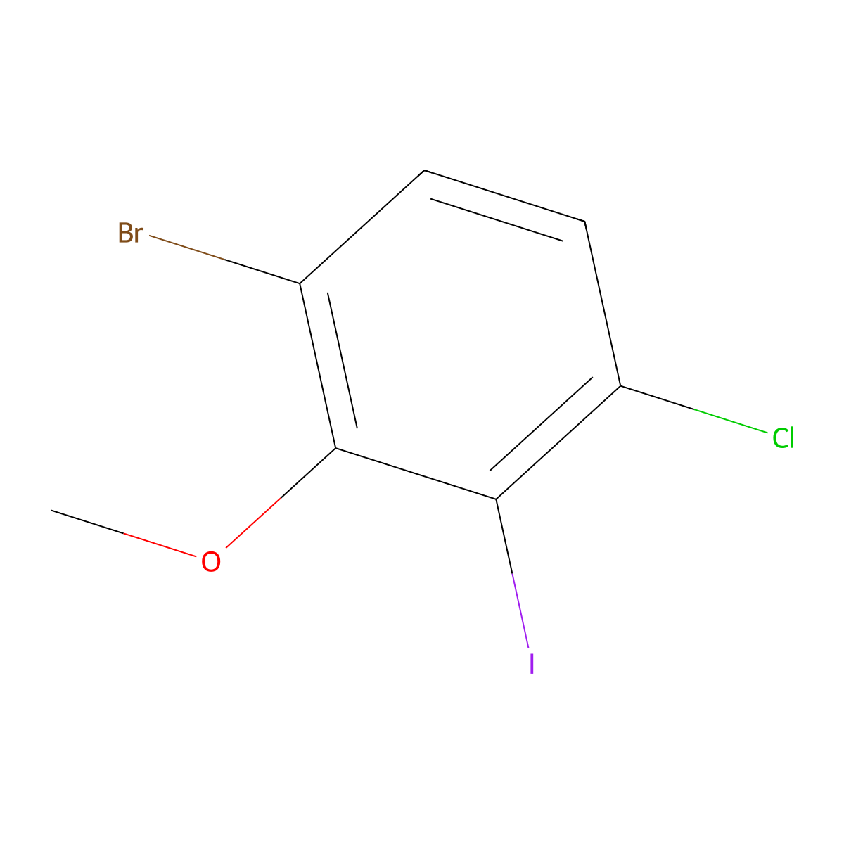 1-Bromo-4-chloro-3-iodo-2-methoxybenzene molecular structure, CAS 1823903-56-5