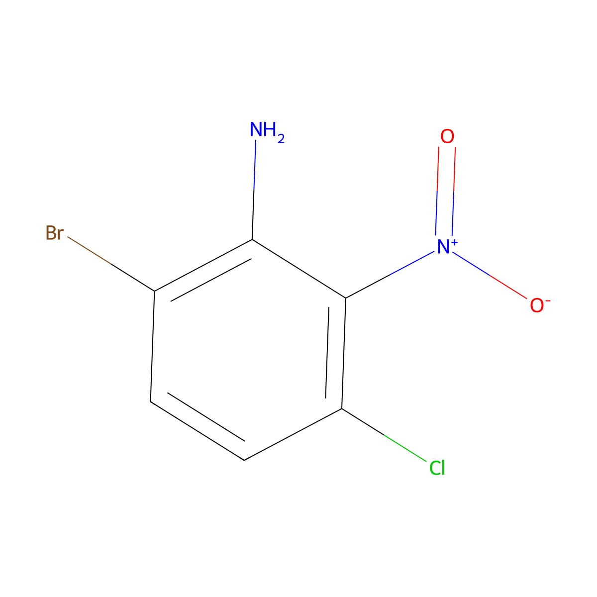 6-Bromo-3-chloro-2-nitroaniline molecular structure, CAS 1823903-57-6