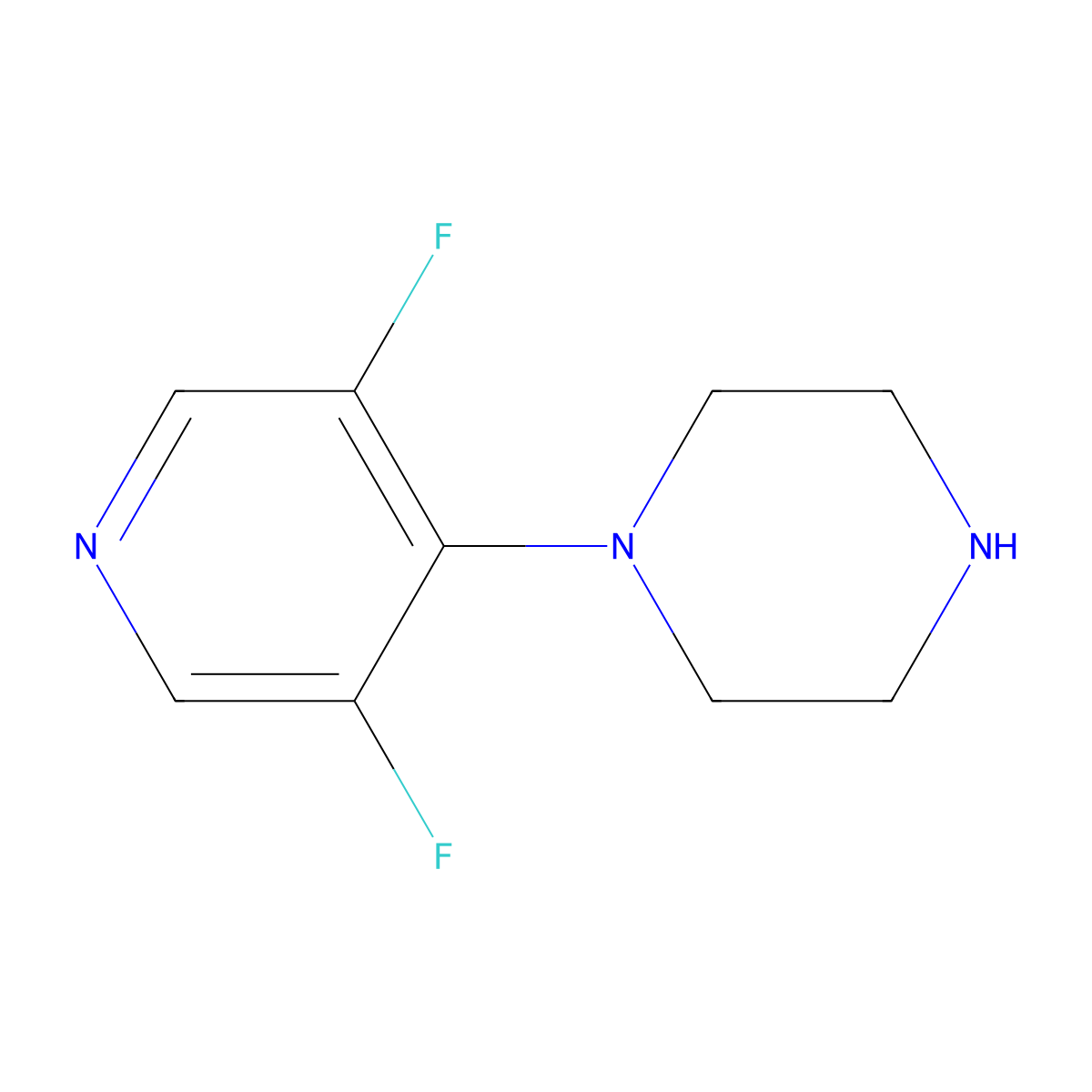 1-(3,5-Difluoropyridin-4-yl)piperazine molecular structure, CAS 1823903-88-3