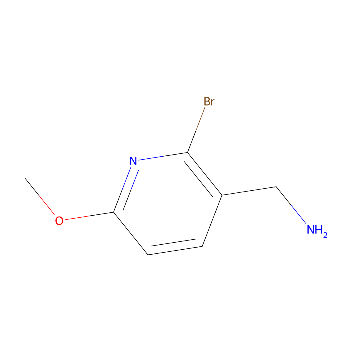 (2-Bromo-6-methoxypyridin-3-yl)methanamine molecular structure, CAS 1823904-05-7