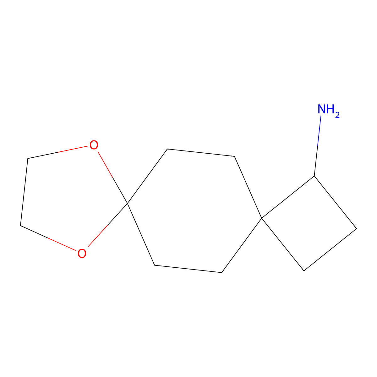 8,11-Dioxadispiro(3.2.4^(7).2^(4))tridecan-1-amine molecular structure, CAS 1823904-19-3