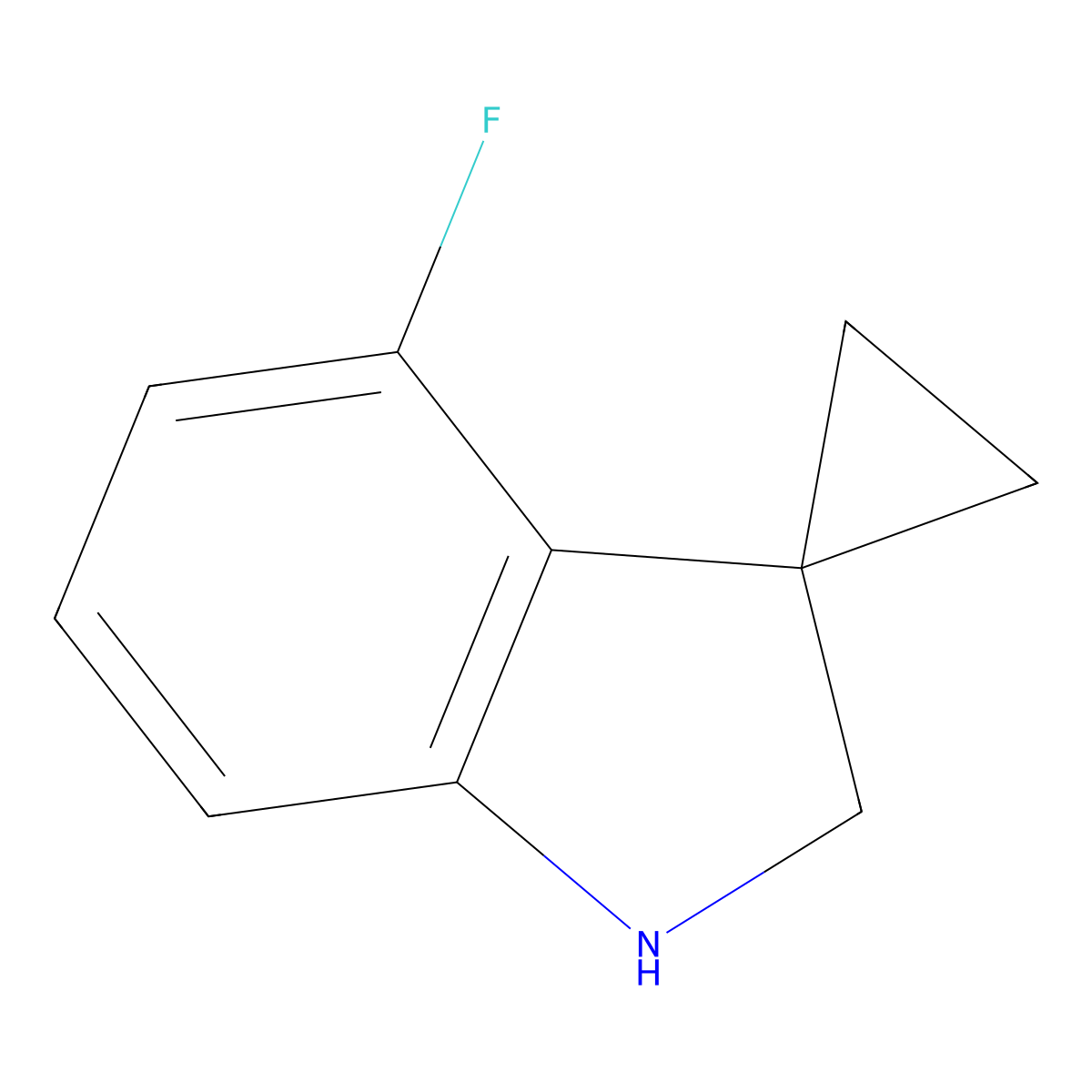 4'-Fluorospiro[cyclopropane-1,3'-indoline] molecular structure, CAS 1823904-39-7