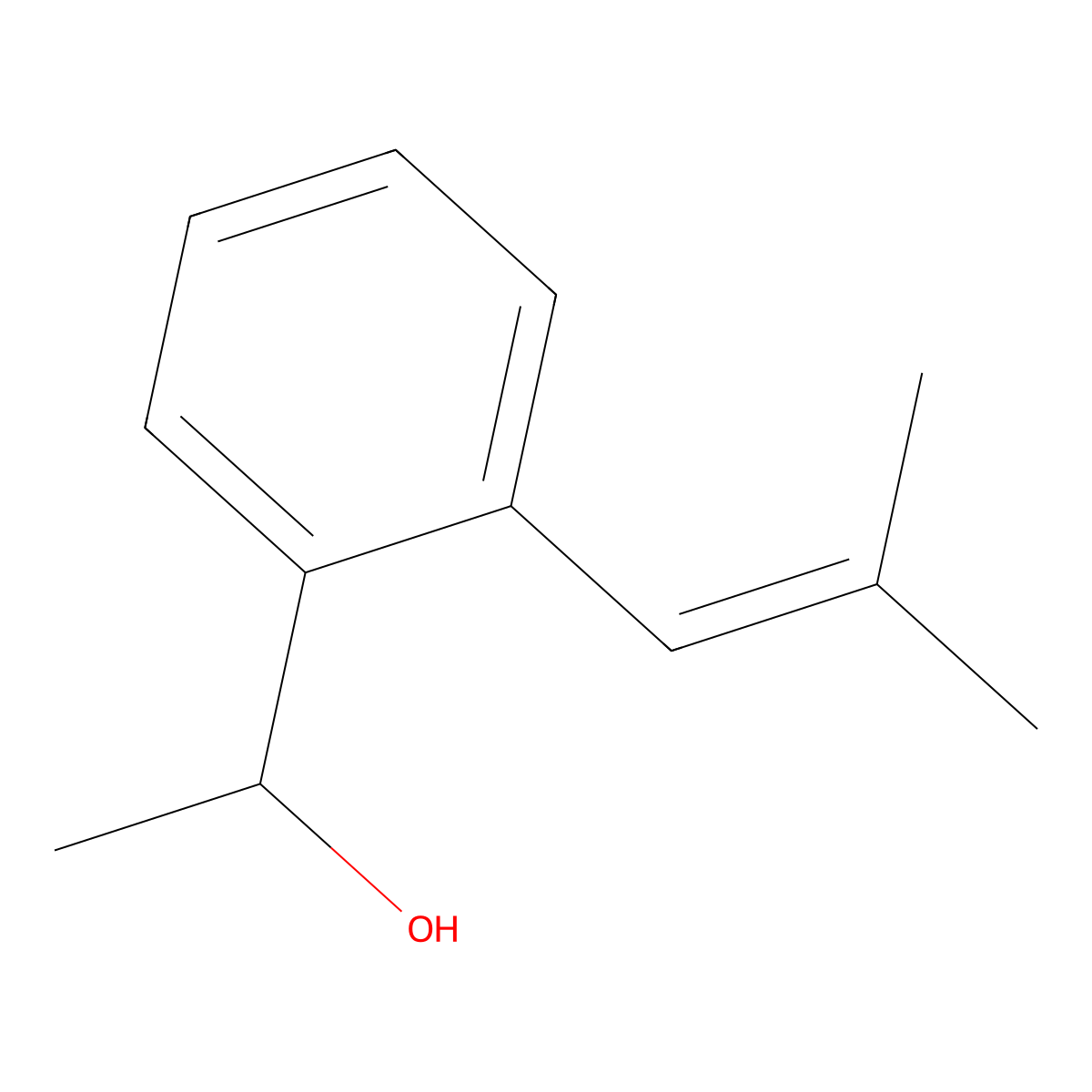 1-[2-(2-Methylprop-1-en-1-yl)phenyl]ethan-1-ol molecular structure, CAS 1823904-40-0