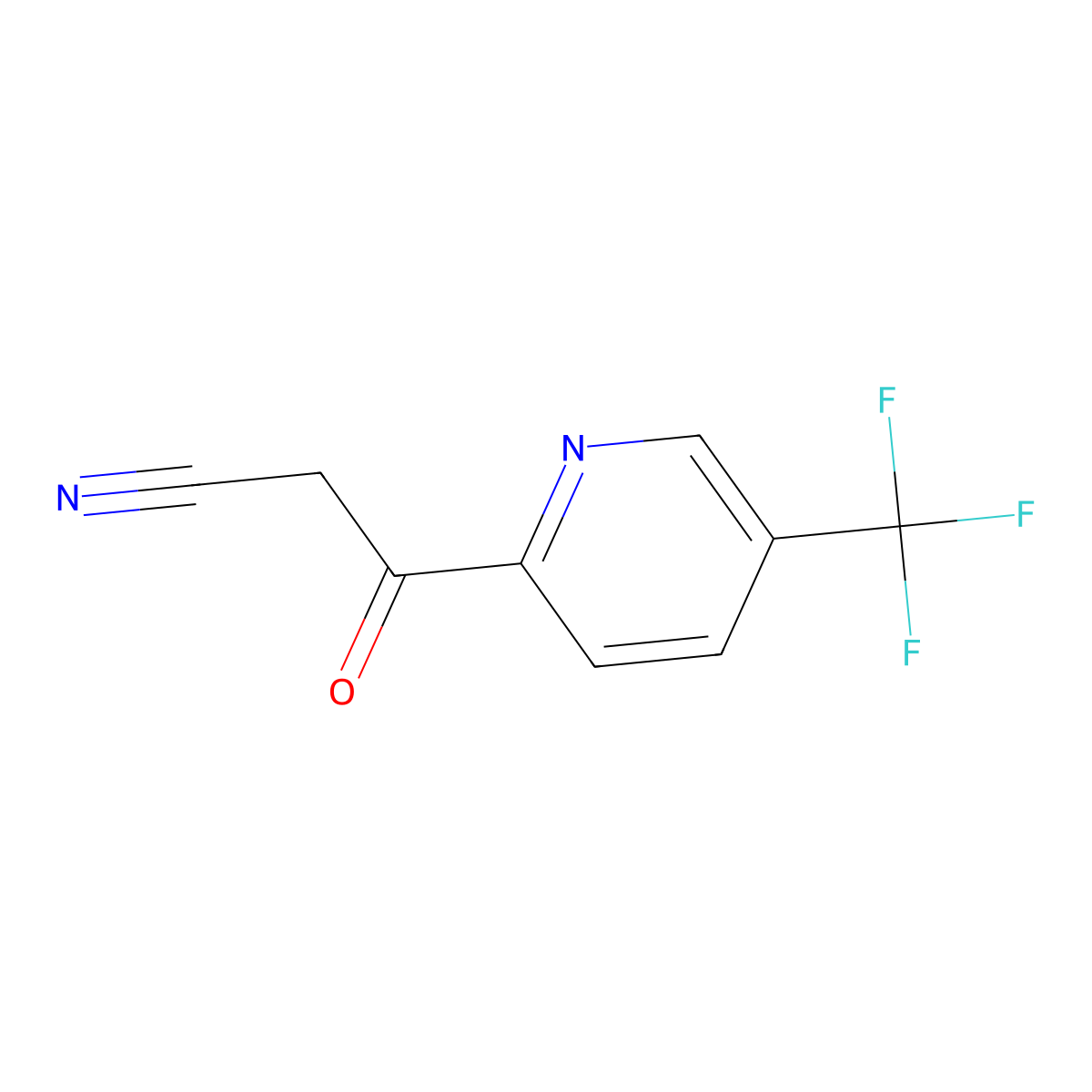 3-Oxo-3-[5-(trifluoromethyl)-2-pyridinyl]propanenitrile molecular structure, CAS 1823904-47-7