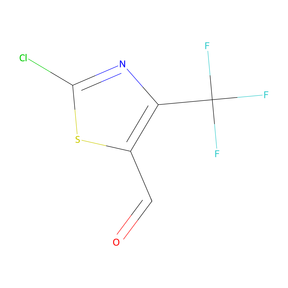 2-Chloro-4-(trifluoromethyl)thiazole-5-carbaldehyde molecular structure, CAS 1823904-66-0