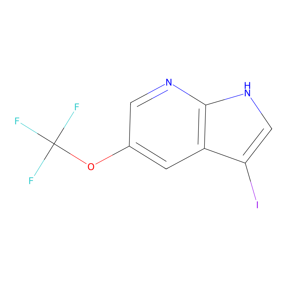 3-Iodo-5-(trifluoromethoxy)-1H-pyrrolo[2,3-B]pyridine molecular structure, CAS 1823905-76-5